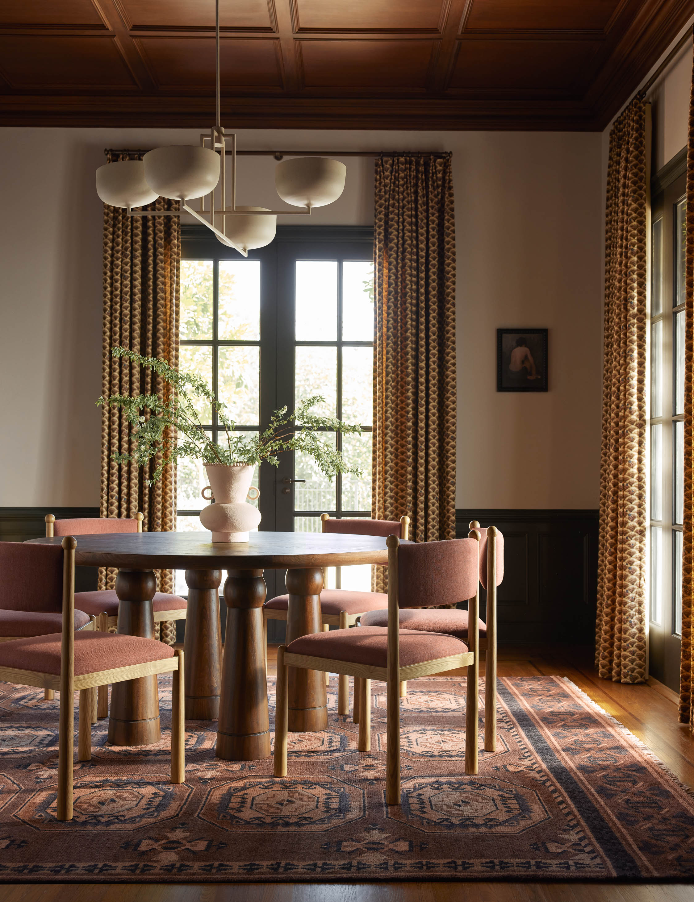 Talon Chandelier | Dome Shades, Angular Frame