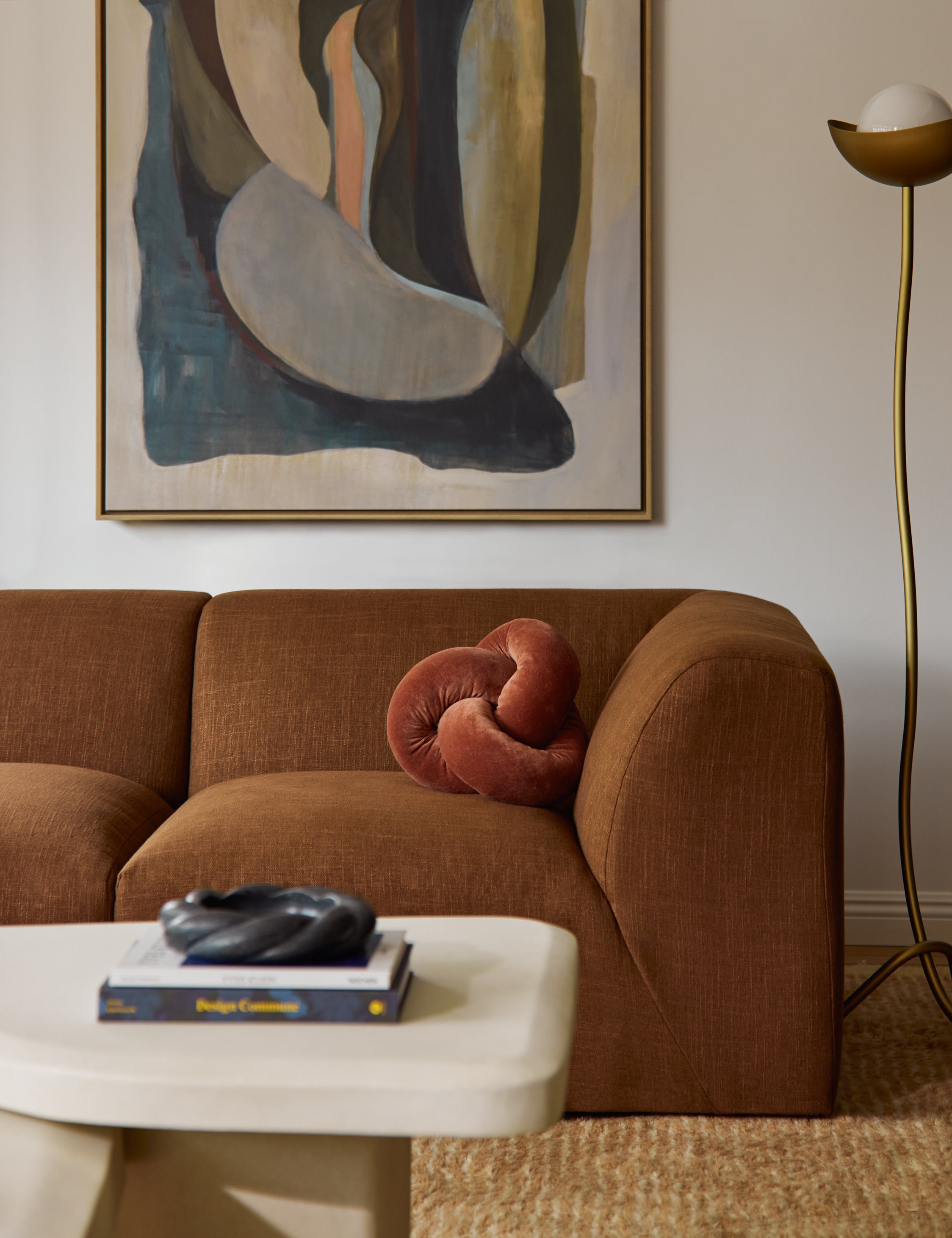 Dewey Velvet Pillow | Knotted Design, Chic Accent for Modern Decor