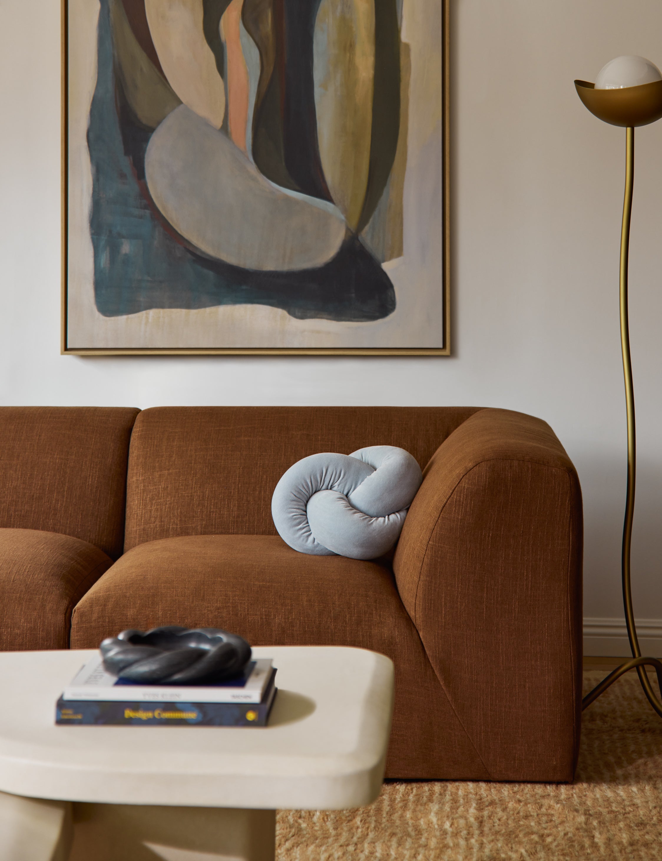 Dewey Velvet Pillow | Knotted Design, Chic Accent for Modern Decor