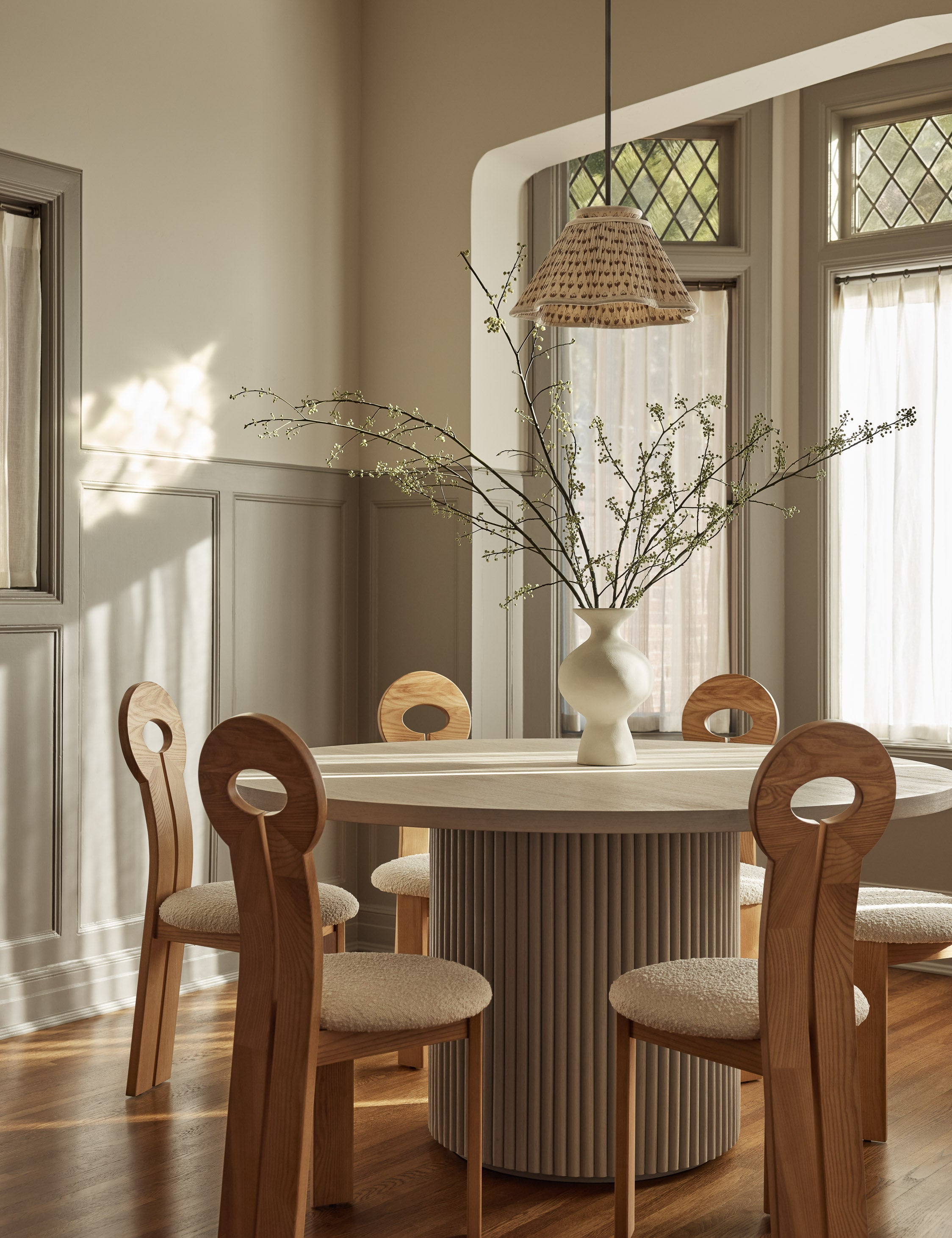 Juno Pendant Light | Floral Print Pleated Shade
