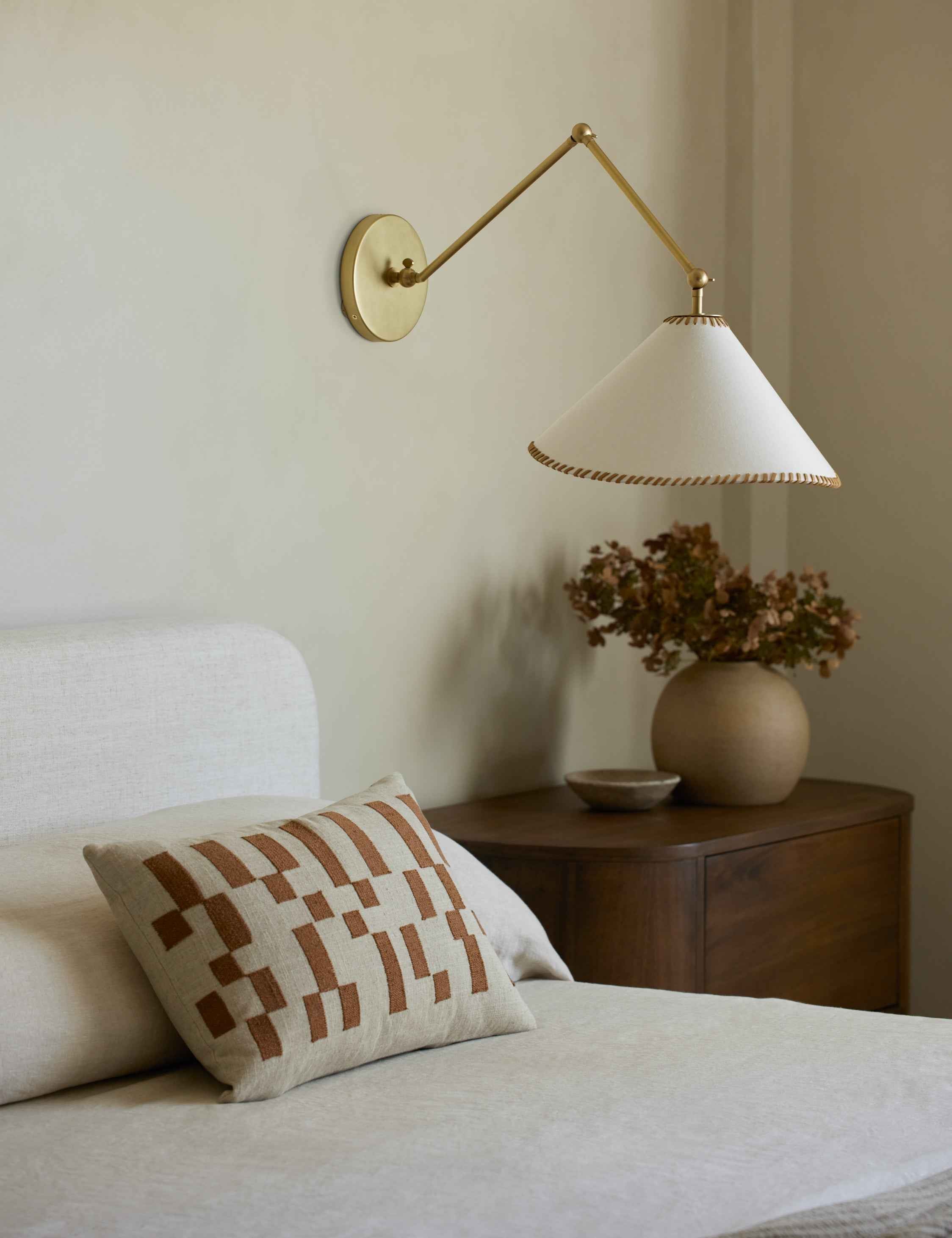 Belo Mosaic Embroidered Pillow | Linen, Organic Motif