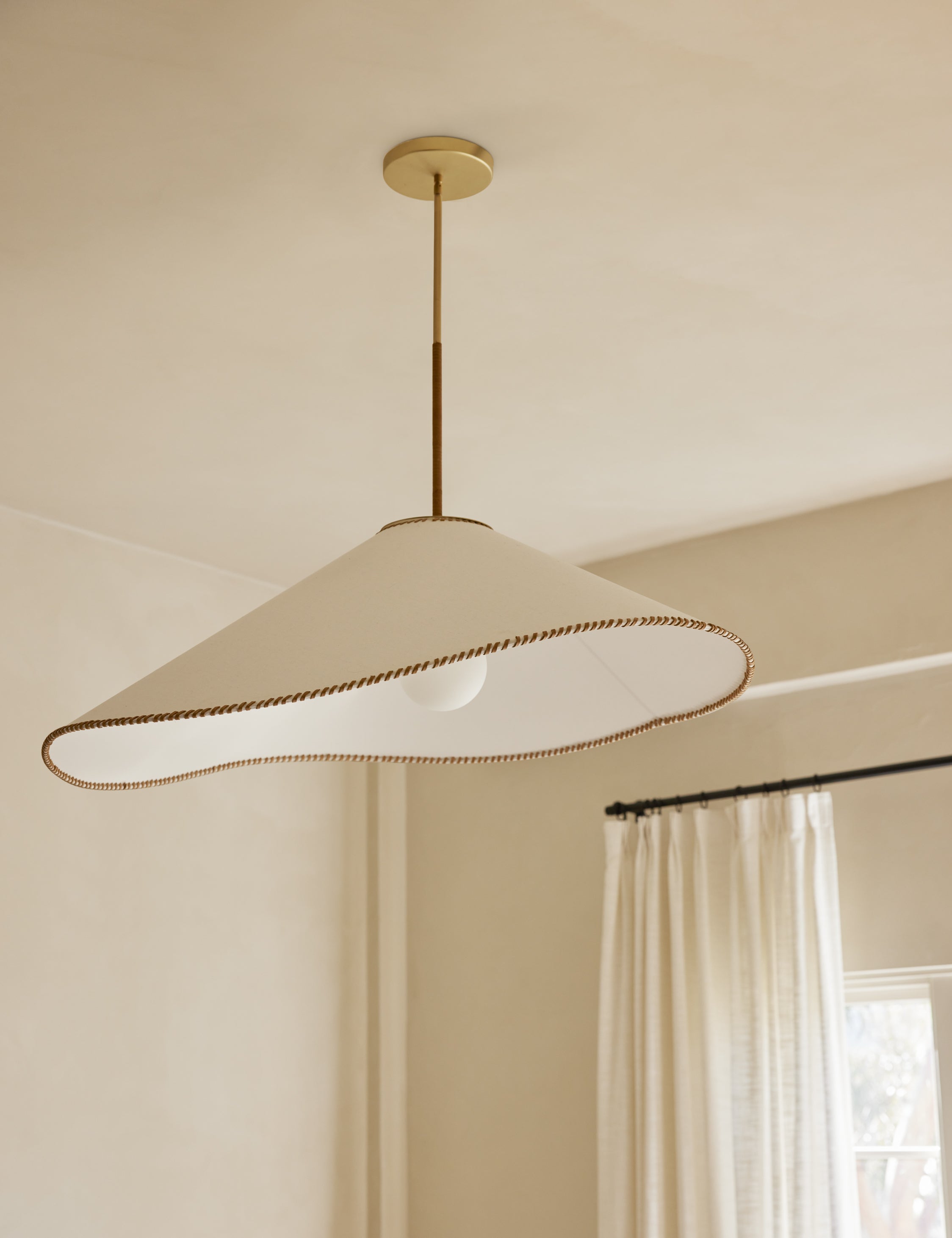 Aria Pendant Light | Artisan Textured Shade, Mixed Materials