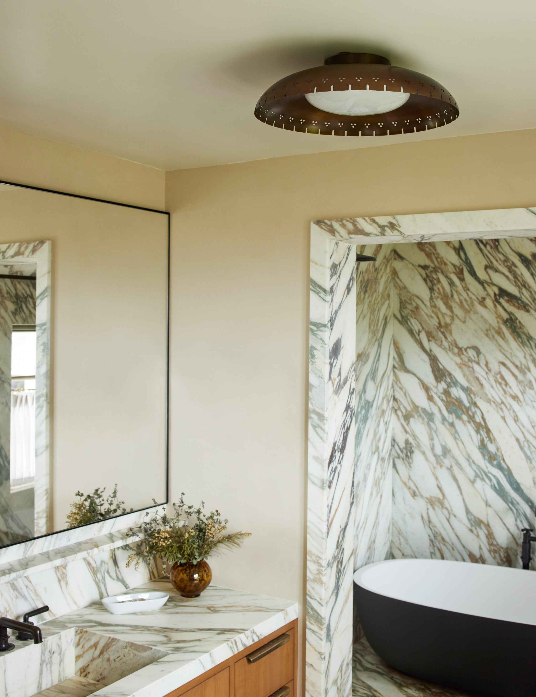Bristol Flush Mount Light | Burnished Brass Finish, Vintage Style