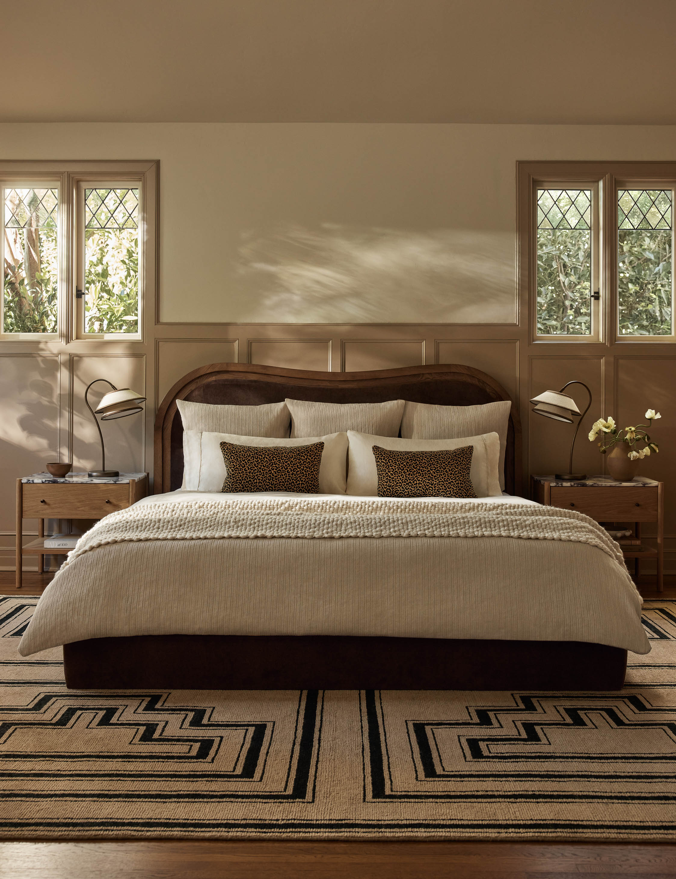 Senna Geometric Wool Rug | Hand-Knotted, Durable Design