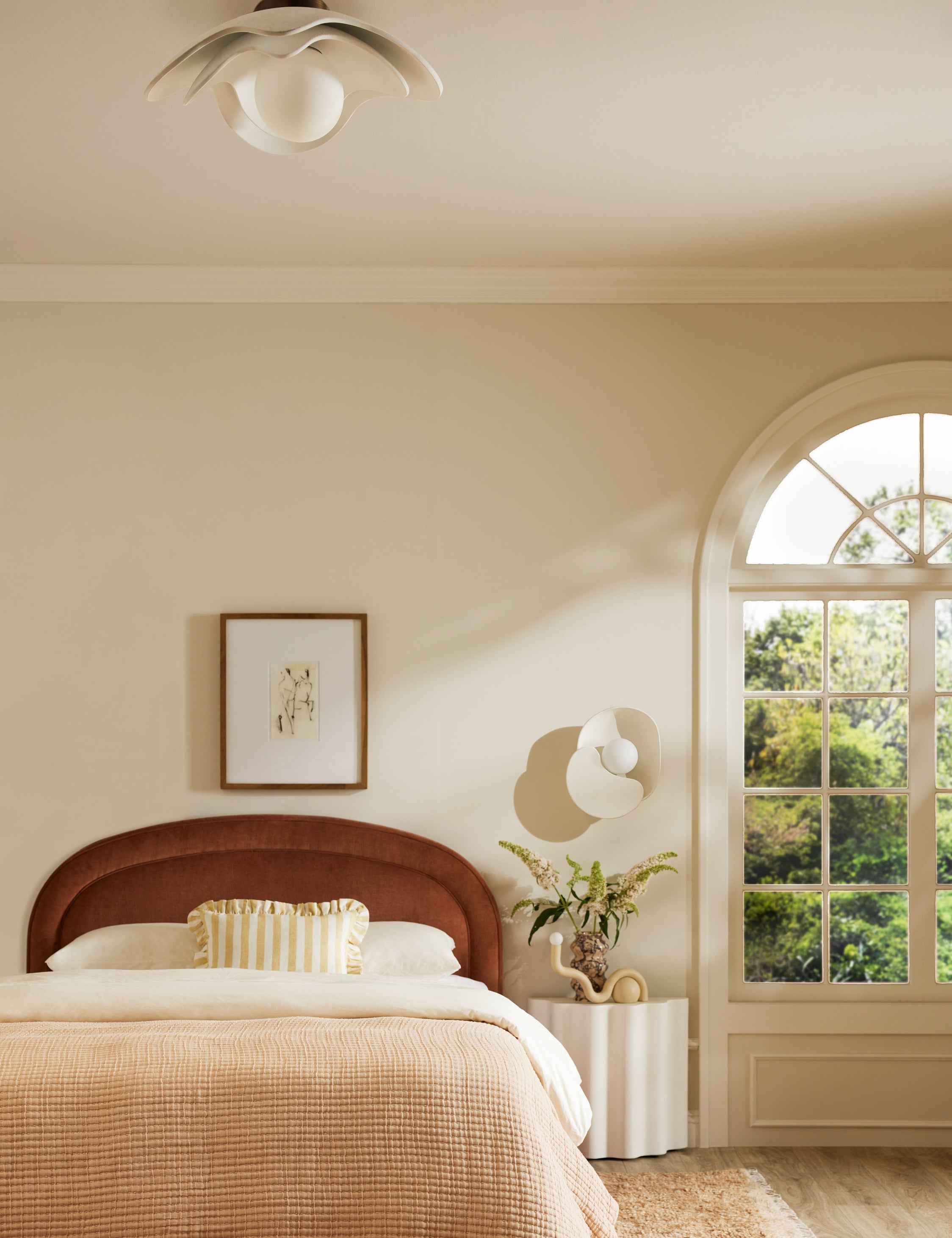 Petal Bloom Flush Mount Light | Matte White, Floral-Inspired Design