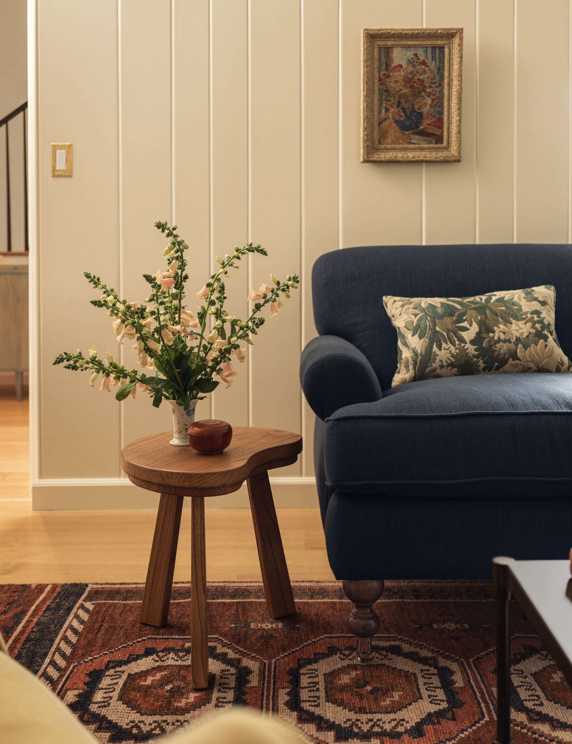 Luna Side Table | Sculpted Top, Angled Legs