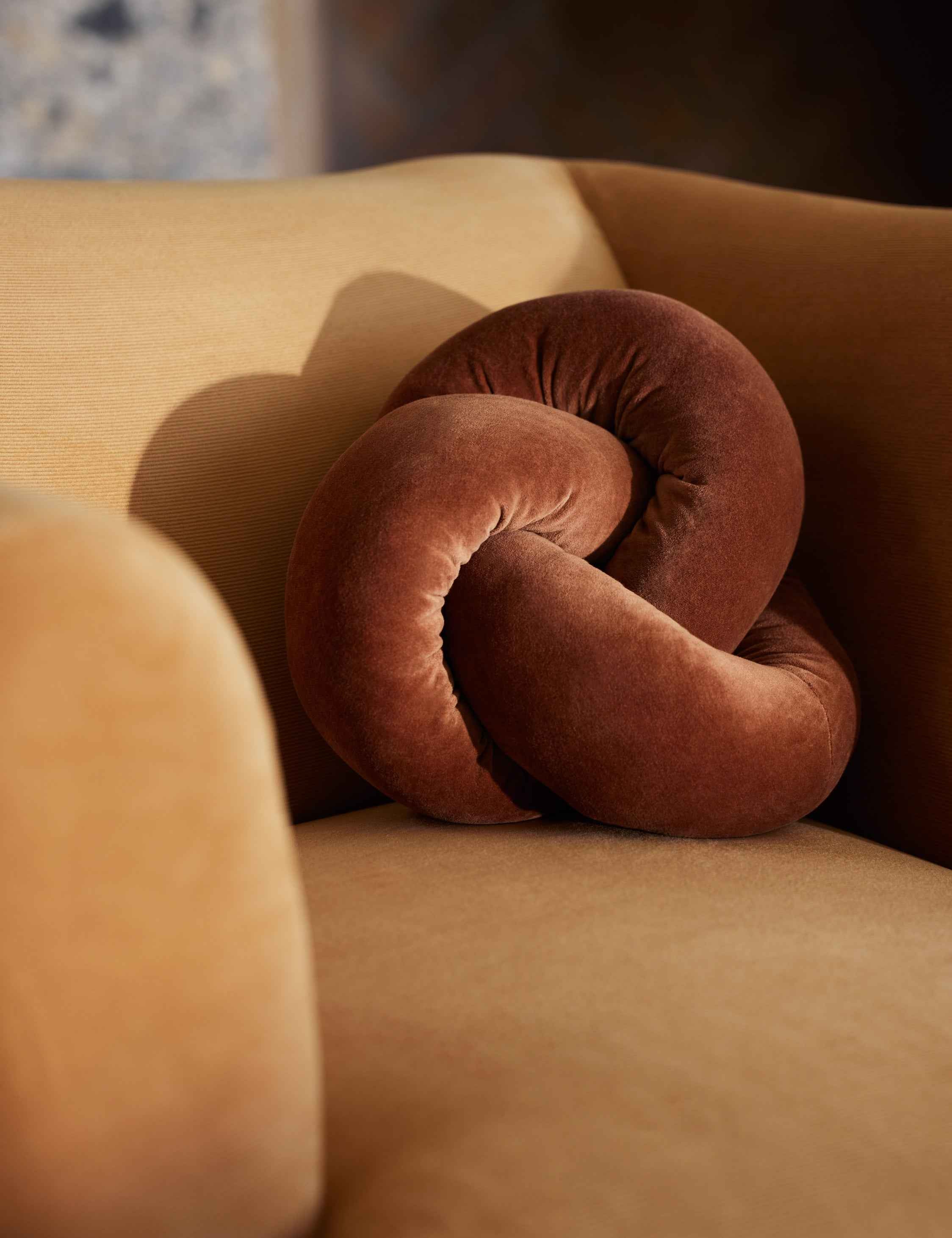 Dewey Velvet Pillow | Knotted Design, Chic Accent for Modern Decor