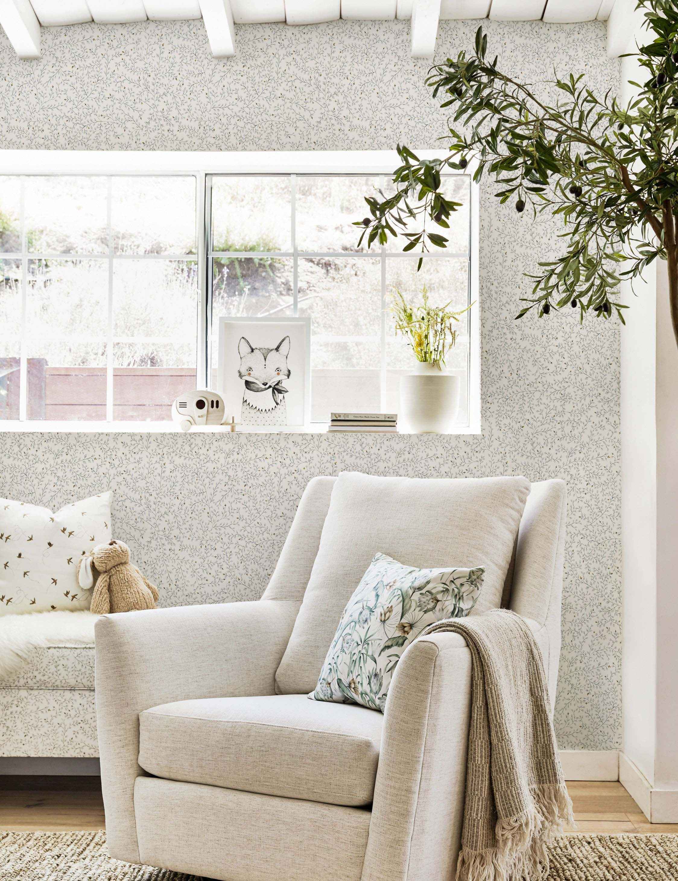 Dainty Leaves Wallpaper by Rylee + Cru