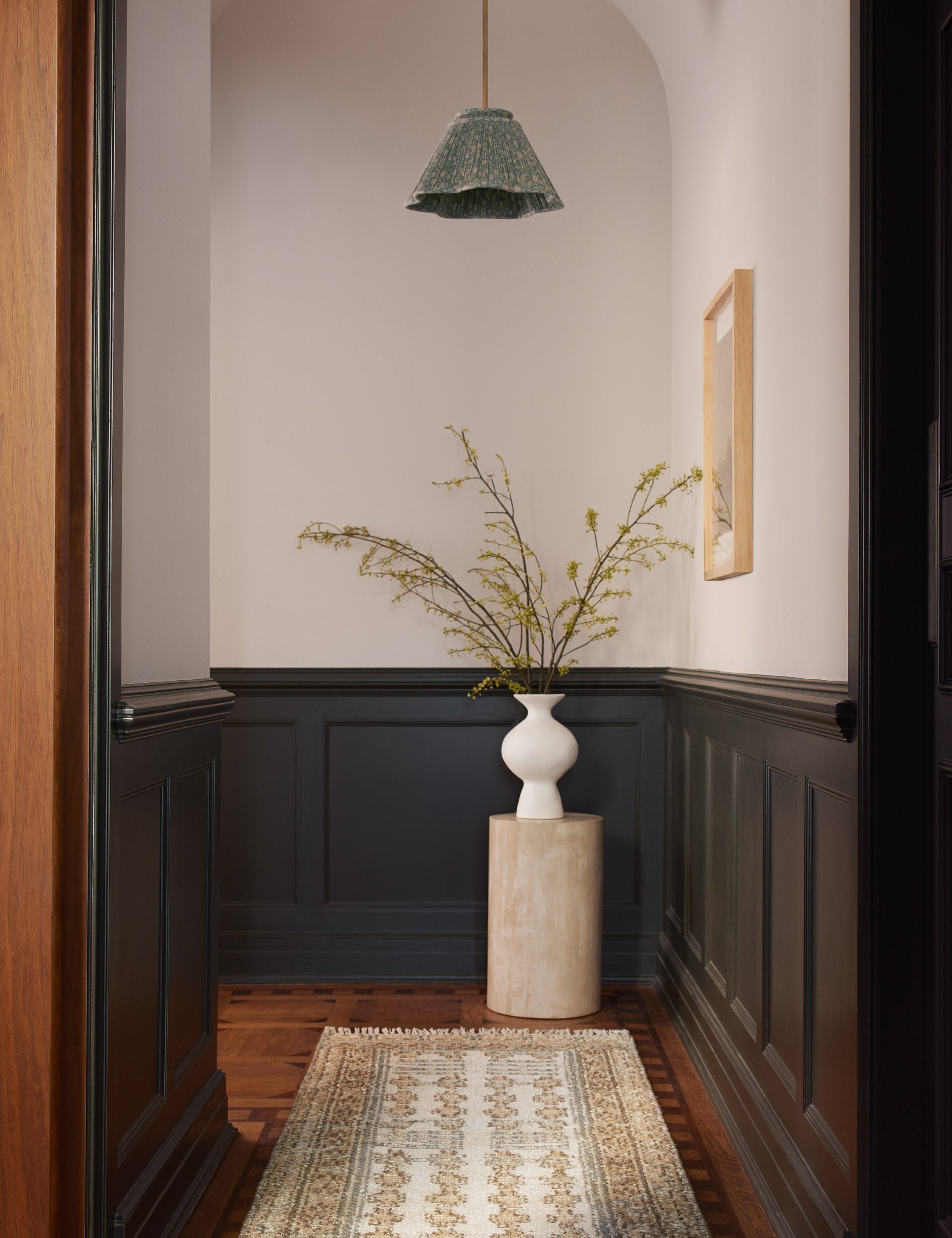 Juno Pendant Light | Floral Print Pleated Shade
