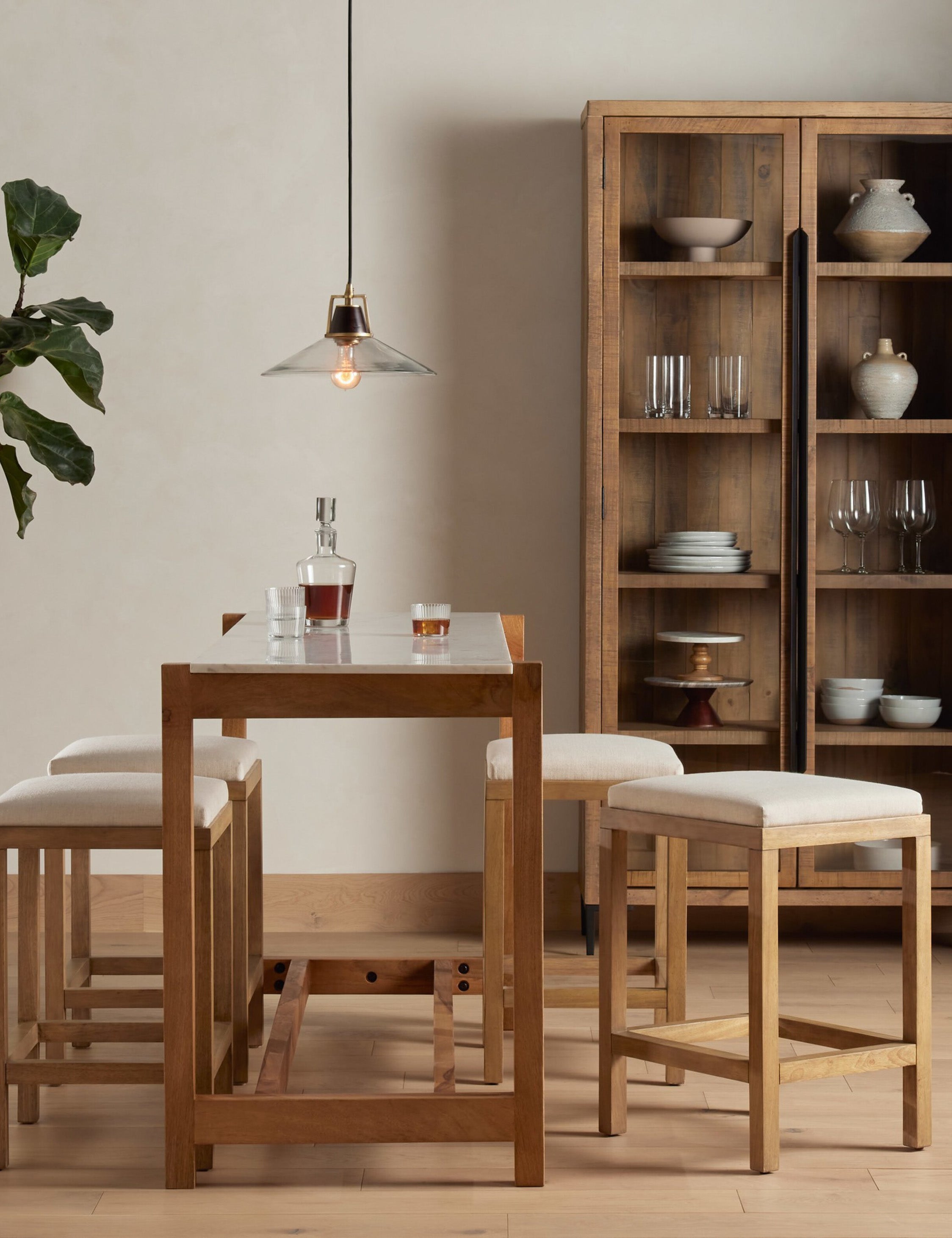 Milo Pendant Light | Mid-Century Mango Finial, Metal Detailing