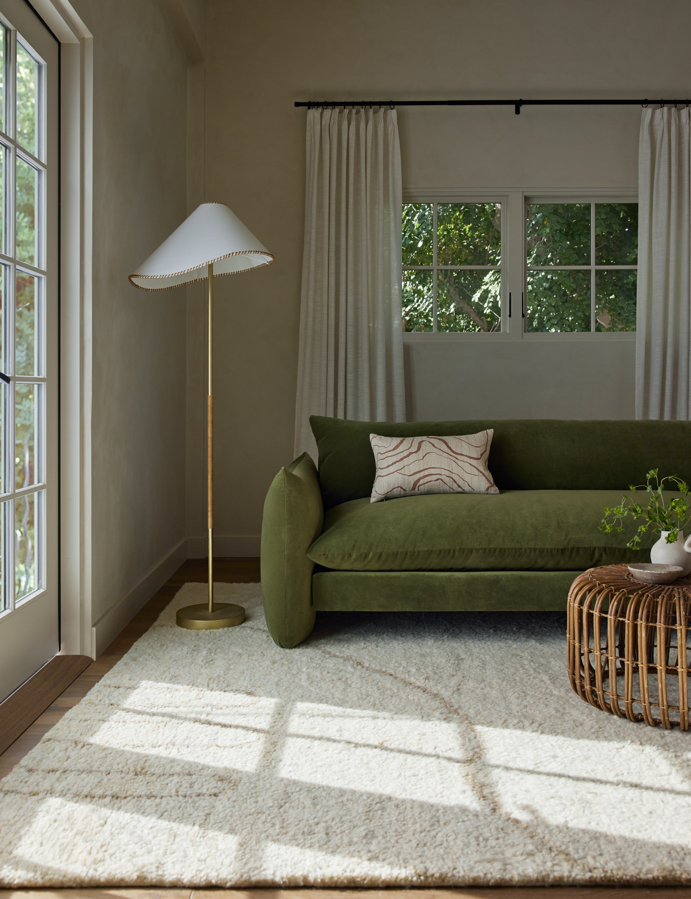 Crest Accent Pillow | Raw Silk, Textured Design