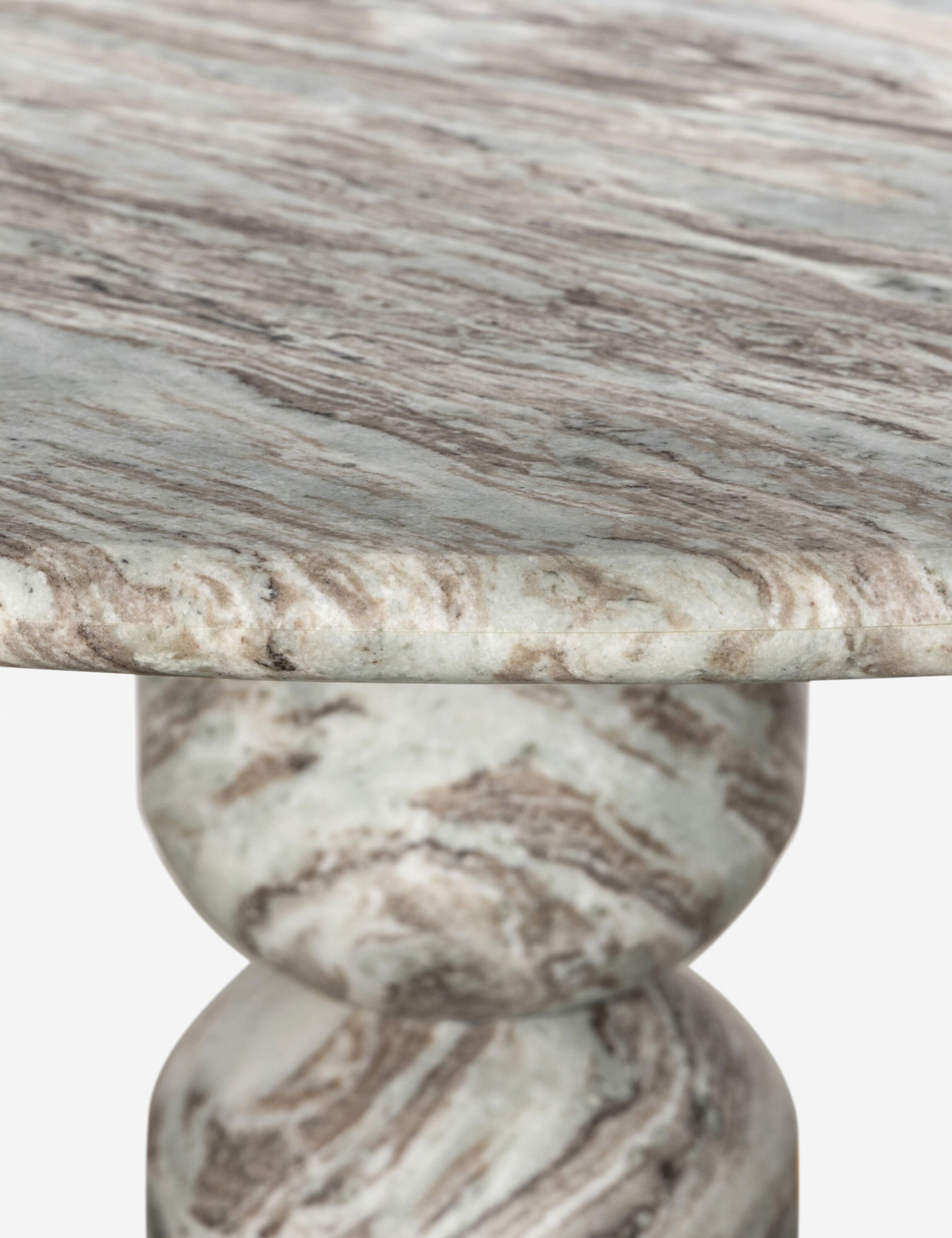 Fino Round Dining Table | Sculpted Pedestal, Elegant Curves
