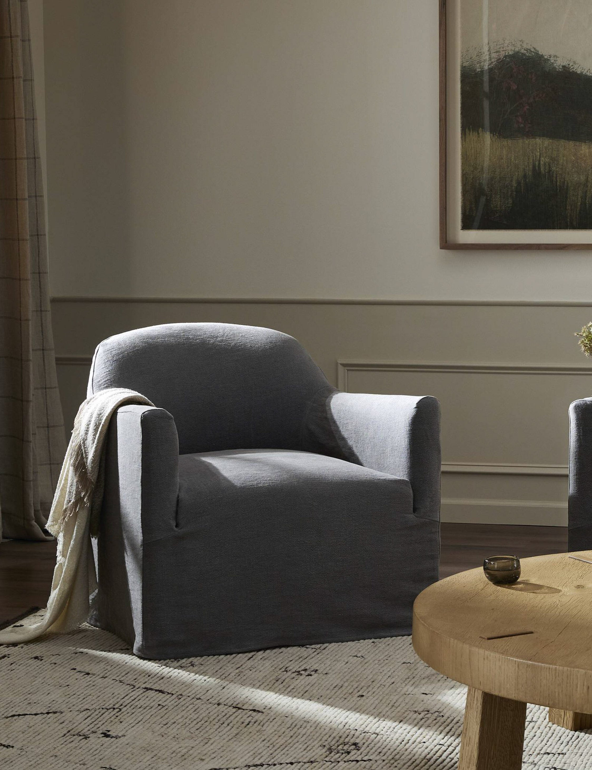 Luxe Swivel Chair | Slipcovered, Modern Accent Design
