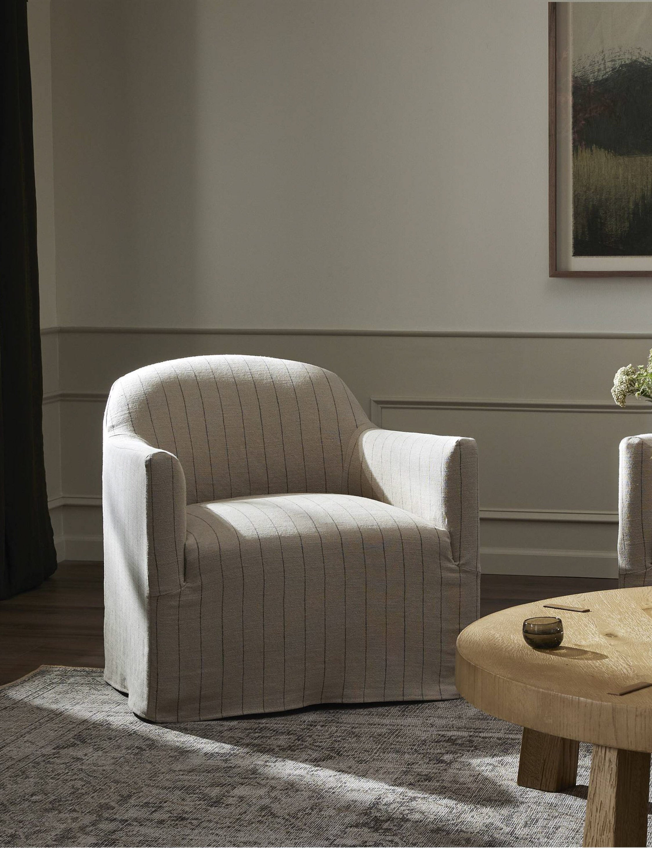 Luxe Swivel Chair | Slipcovered, Modern Accent Design