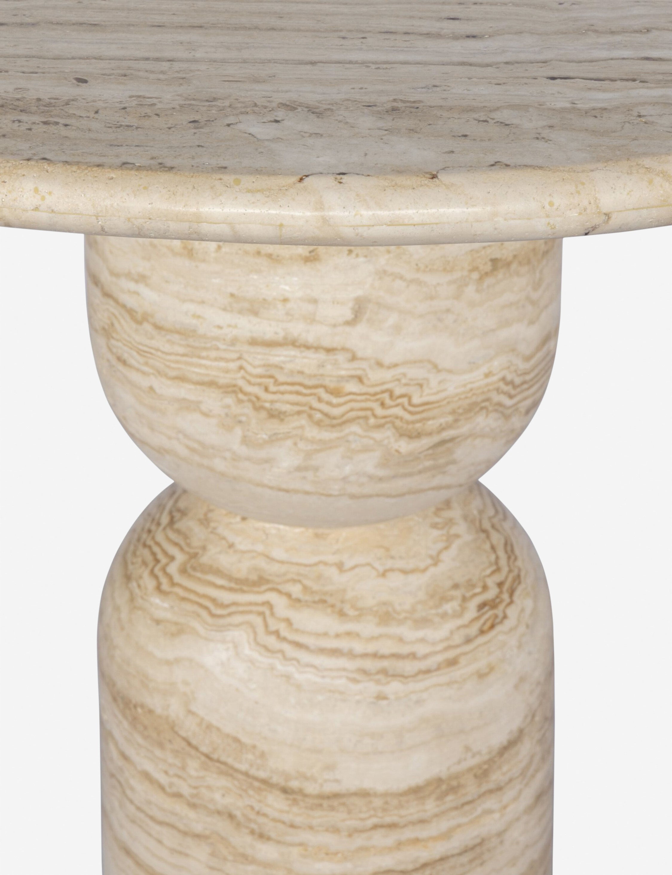 Fino Round Dining Table | Sculpted Pedestal, Elegant Curves