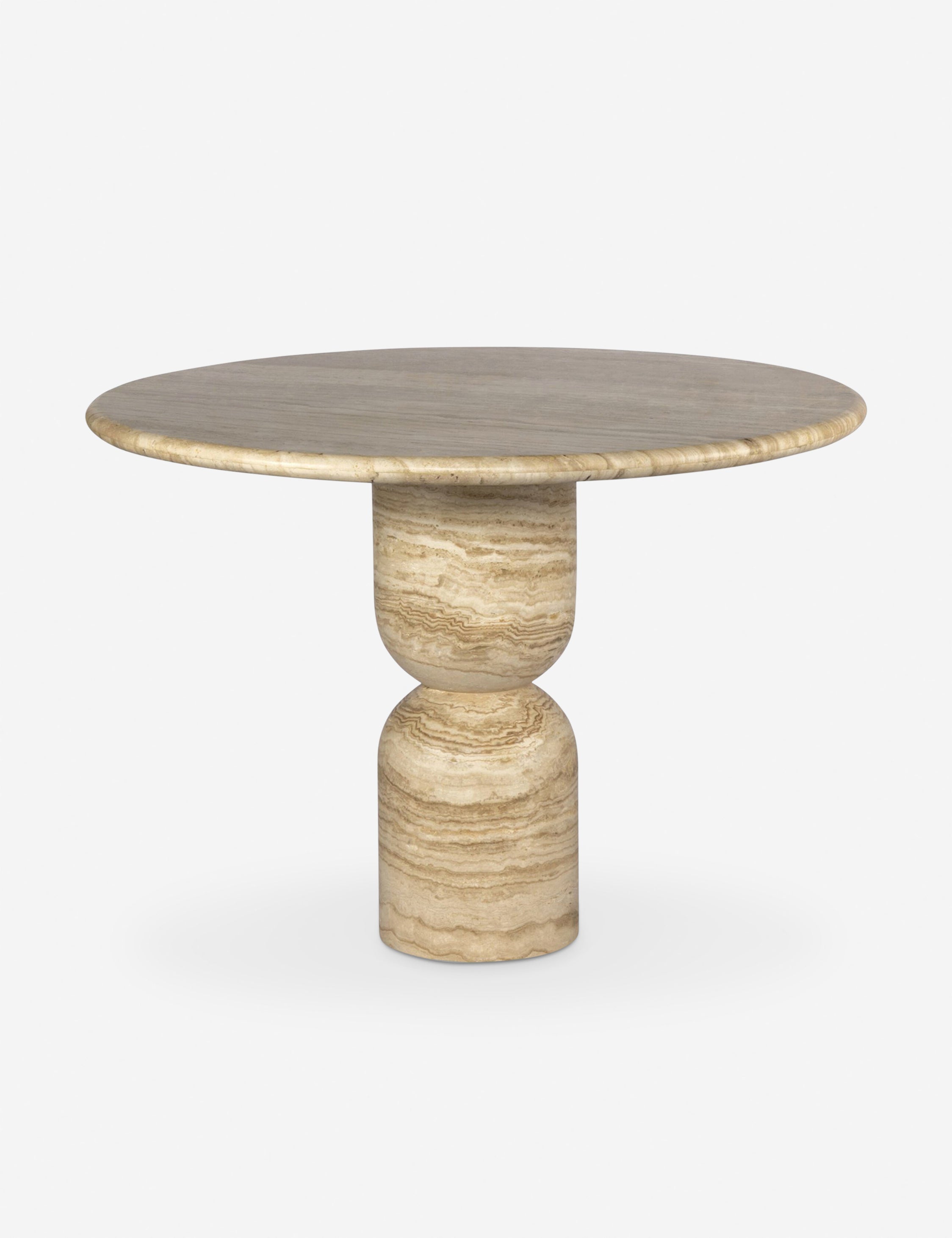 Fino Round Dining Table | Sculpted Pedestal, Elegant Curves