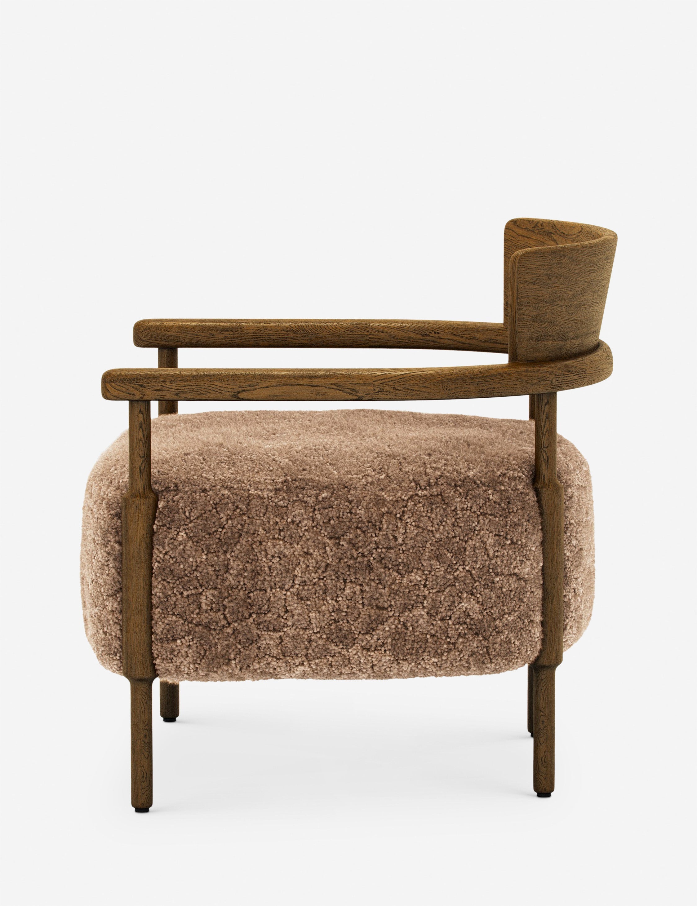 Bela Accent Chair | Solid Oak Frame, Natural Shearling Upholstery