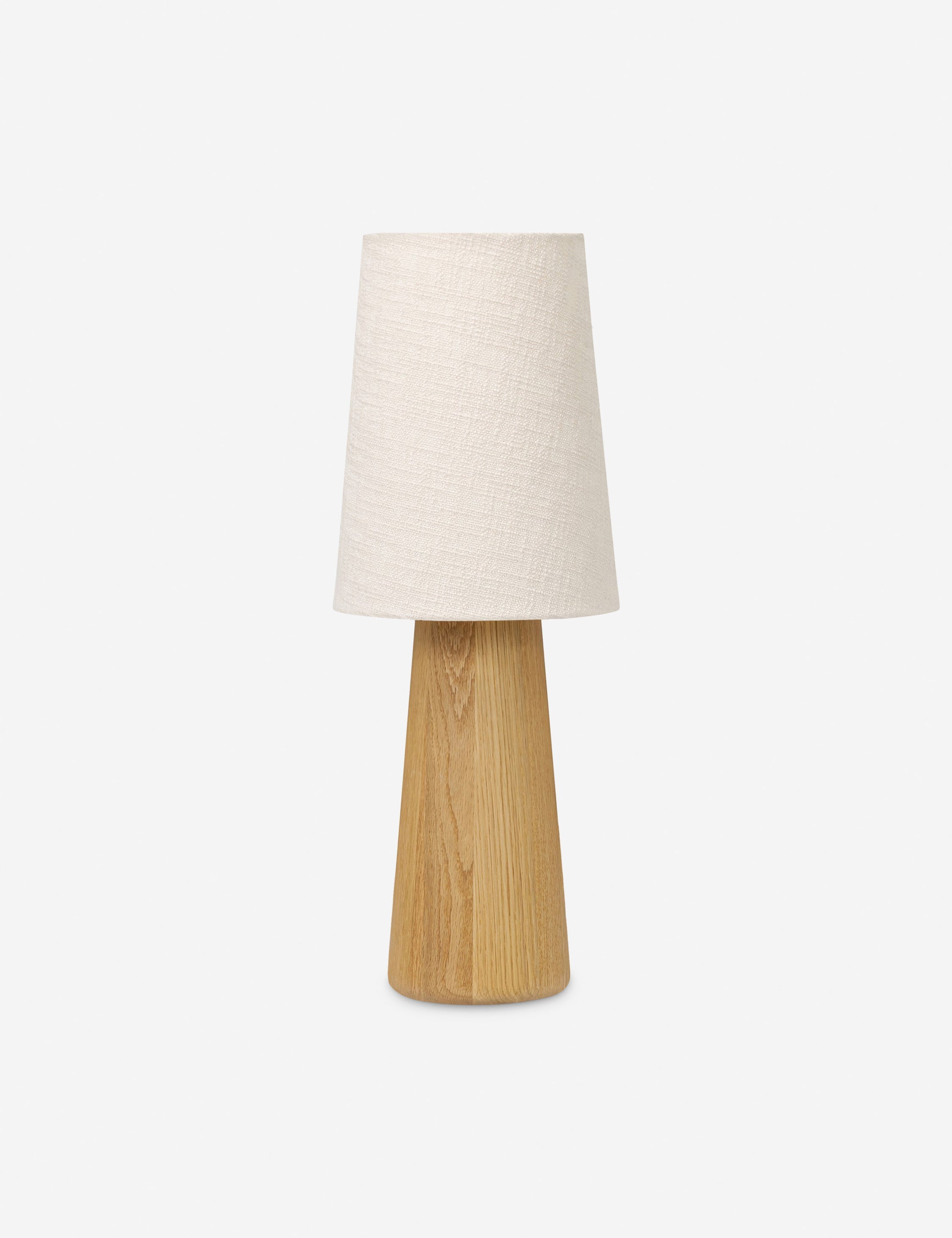 Sable Table Lamp | Conical Wood Base, Boucle Linen Shade