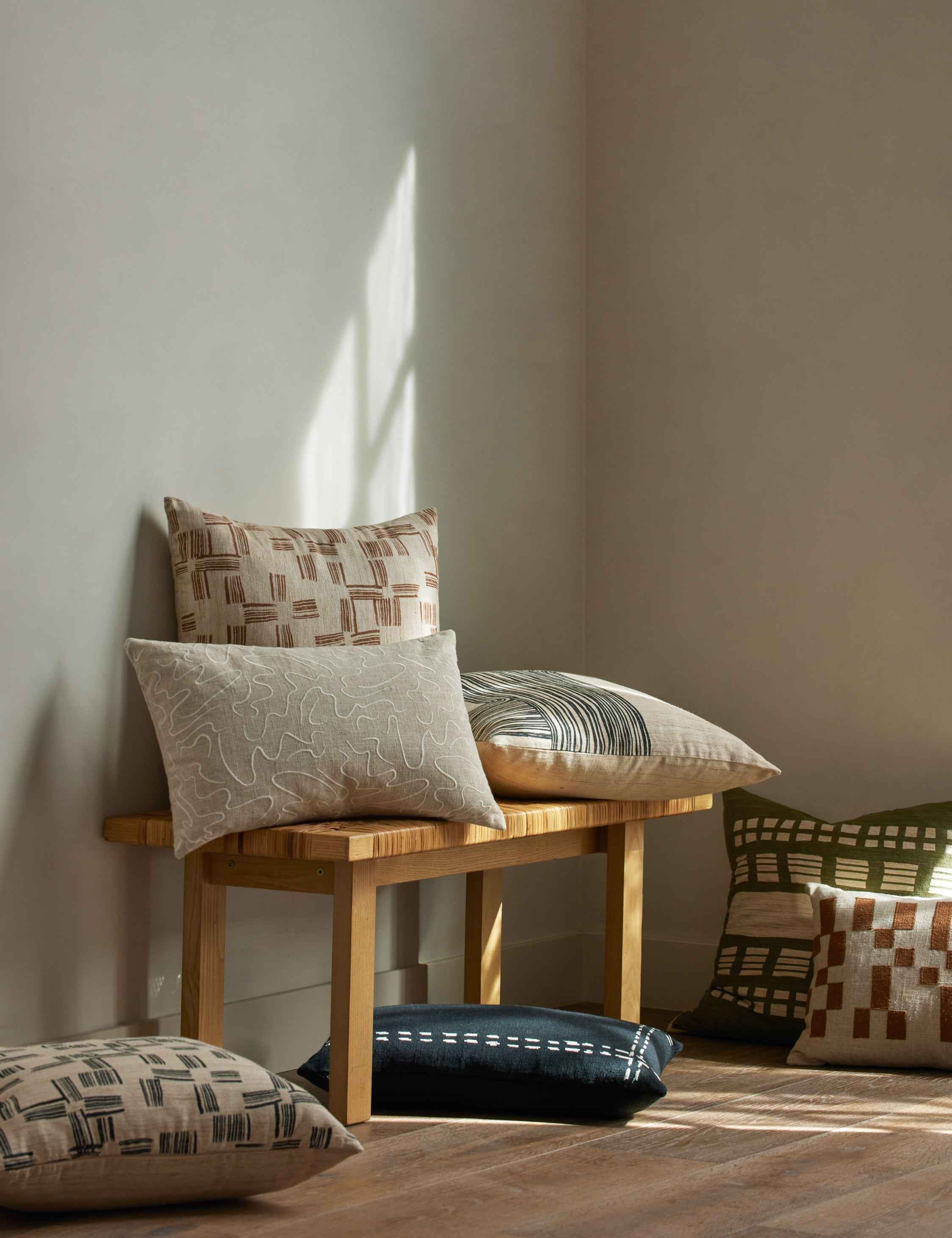 Crescendo Silk Pillow | Brushwork Cross Motif, Luxe Texture