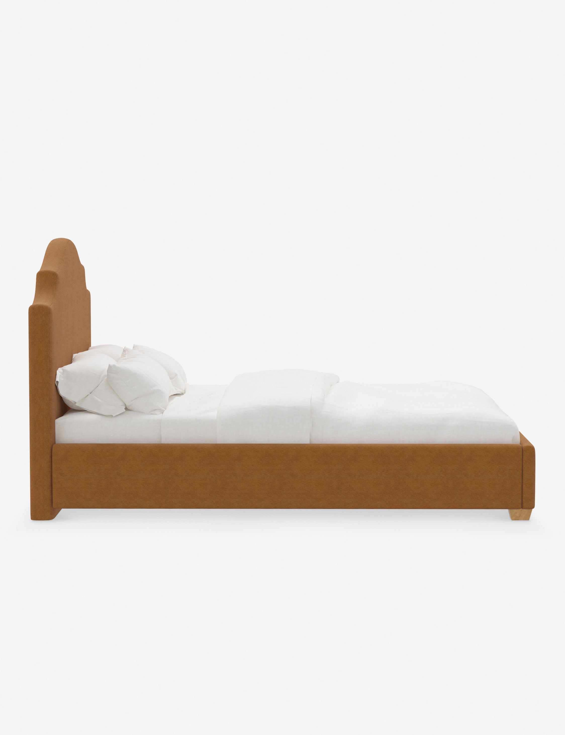 Pavo Platform Bed | Mission-Style Arch, Upholstered Headboard