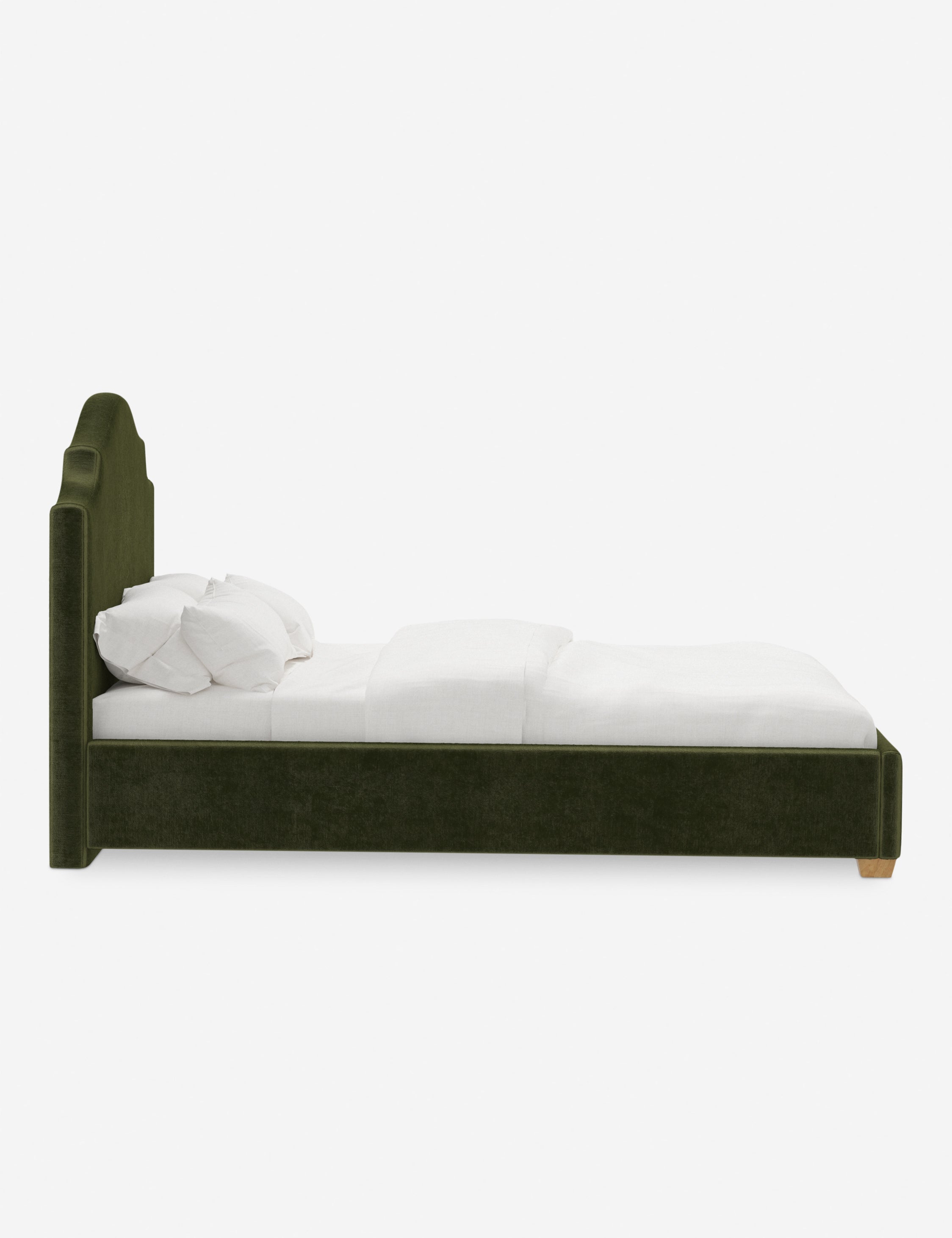Pavo Platform Bed | Mission-Style Arch, Upholstered Headboard