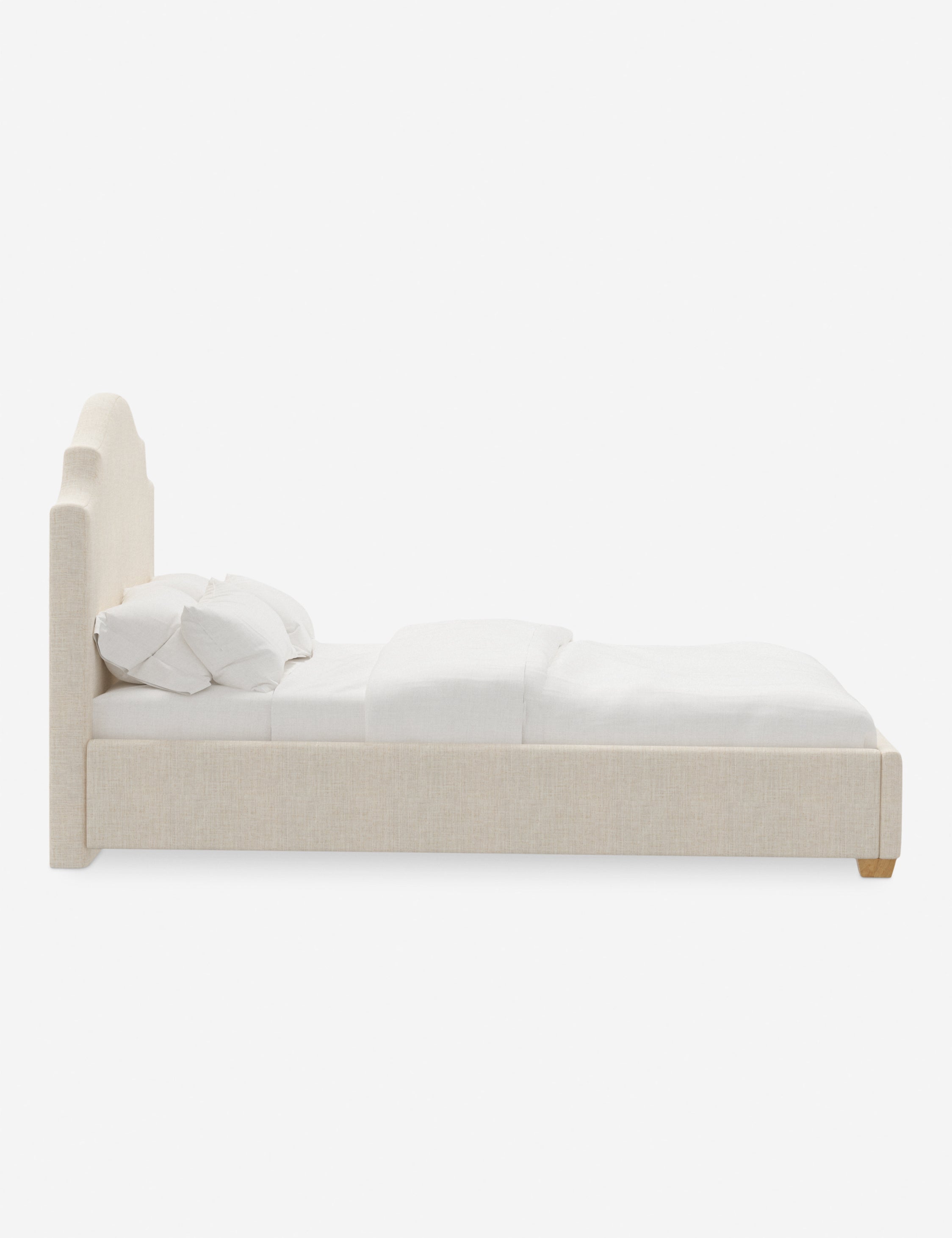 Pavo Platform Bed | Mission-Style Arch, Upholstered Headboard
