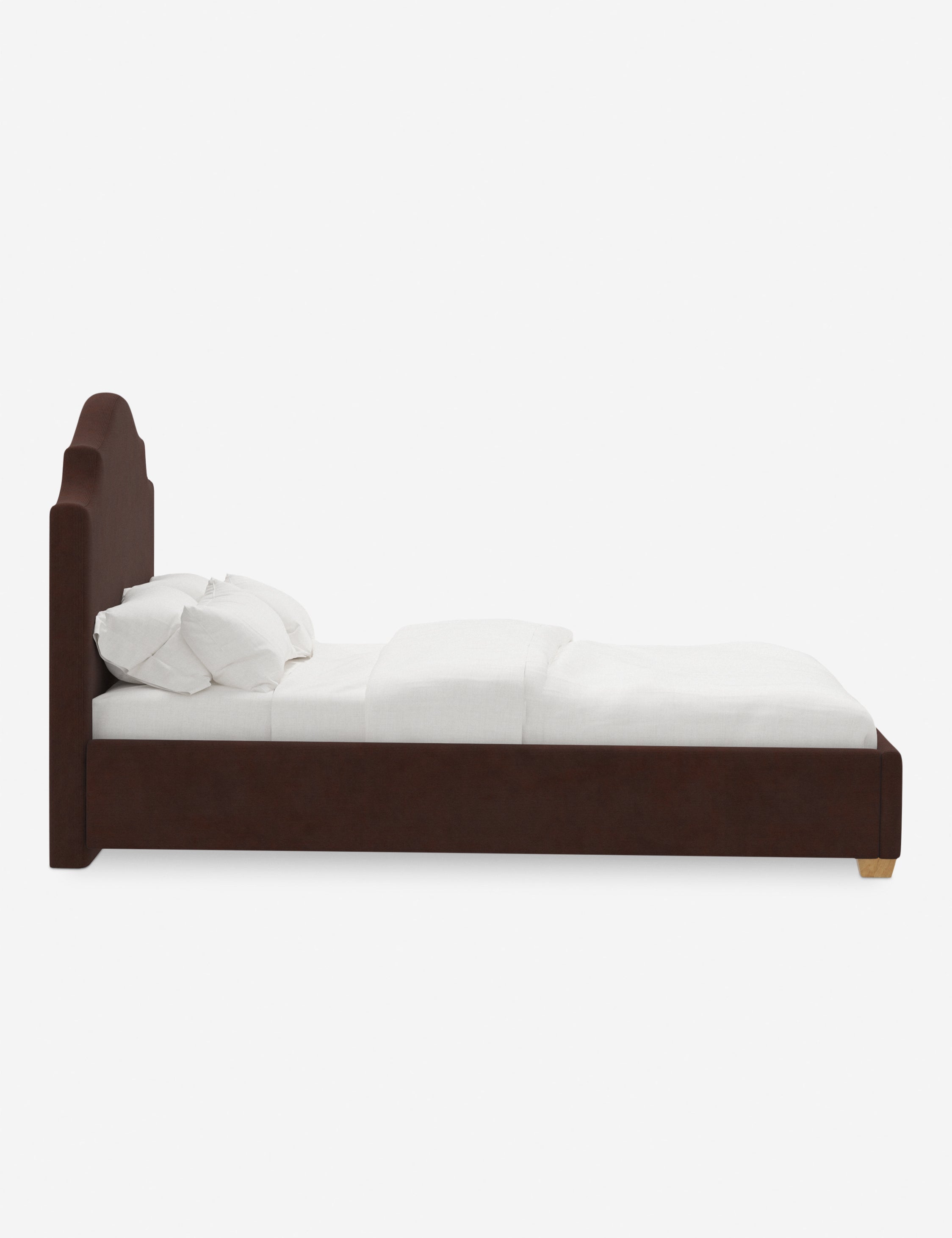 Pavo Platform Bed | Mission-Style Arch, Upholstered Headboard