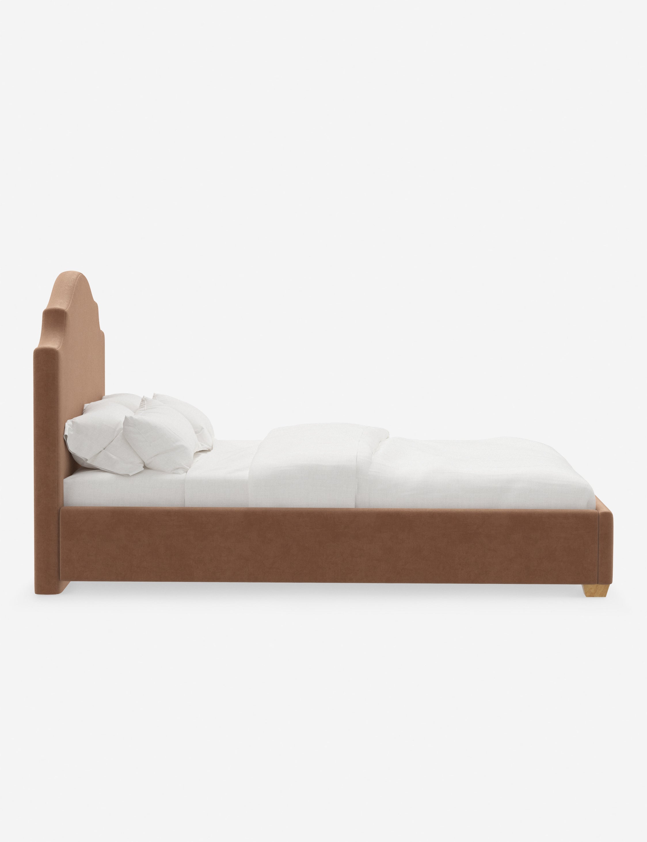 Pavo Platform Bed | Mission-Style Arch, Upholstered Headboard