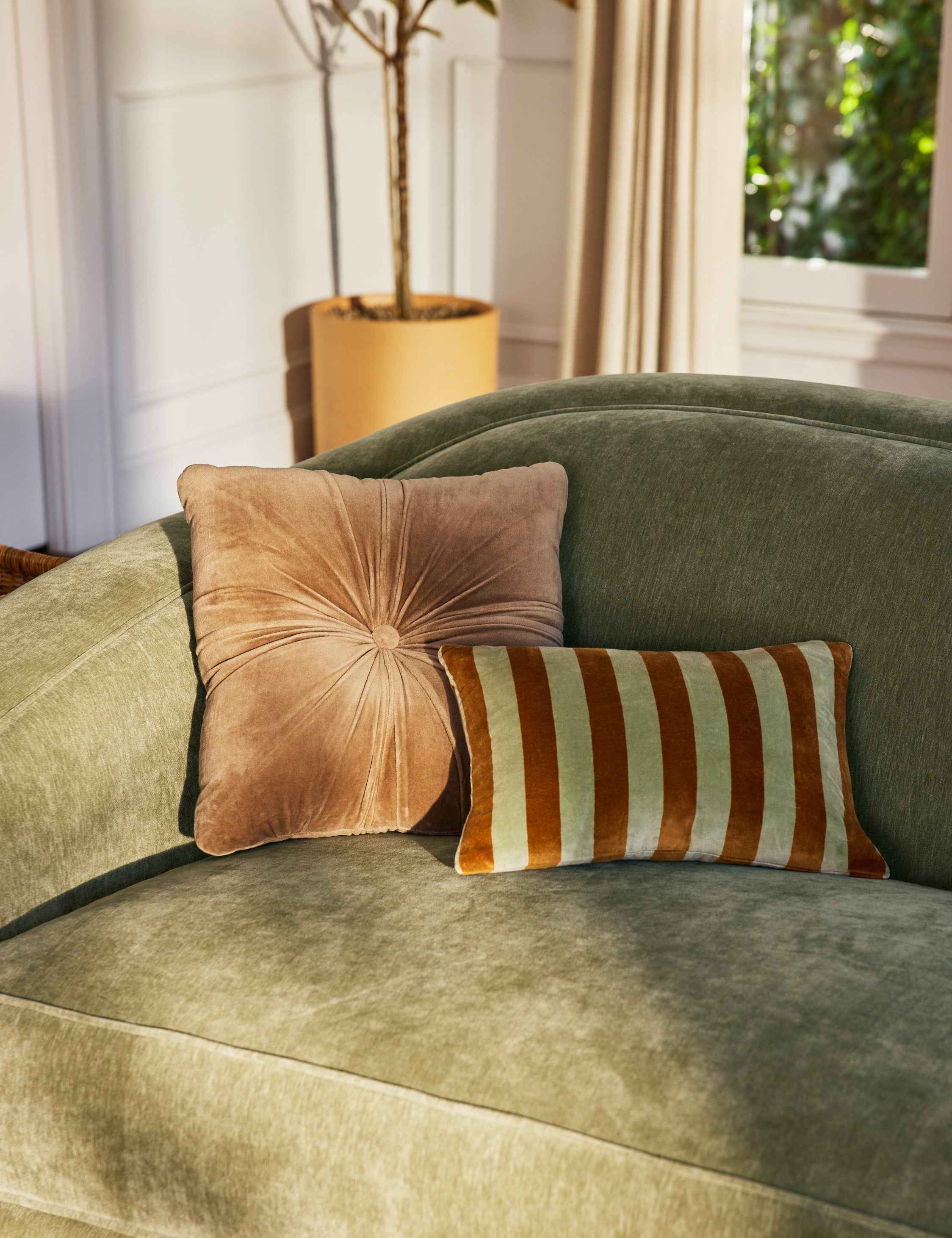 Milo Velvet Pillow | Button-Tufted Design, Chic Accent