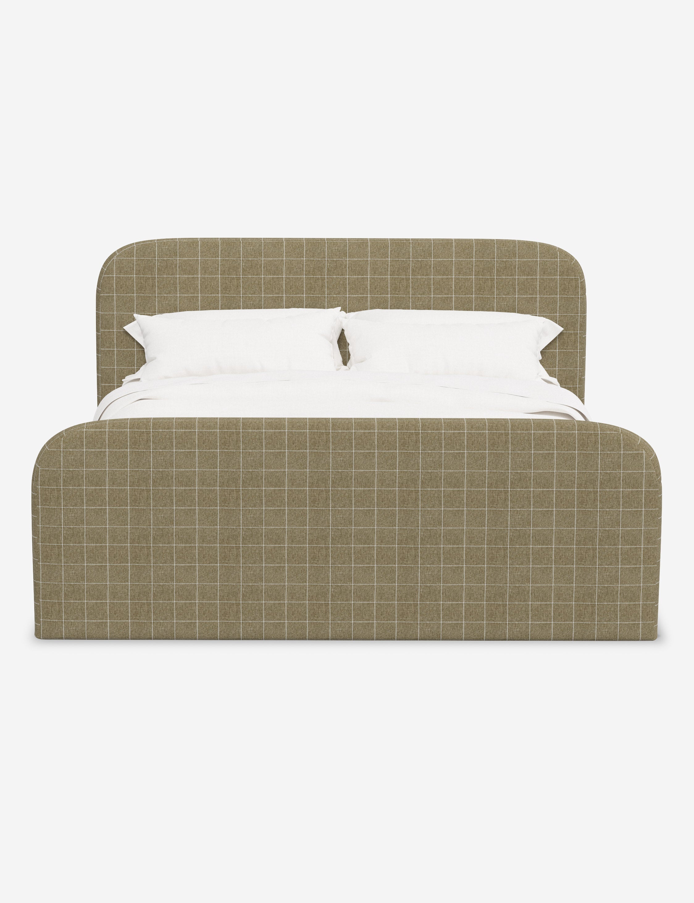 Bela Upholstered Bed | Low Rounded Headboard, Raised Footboard
