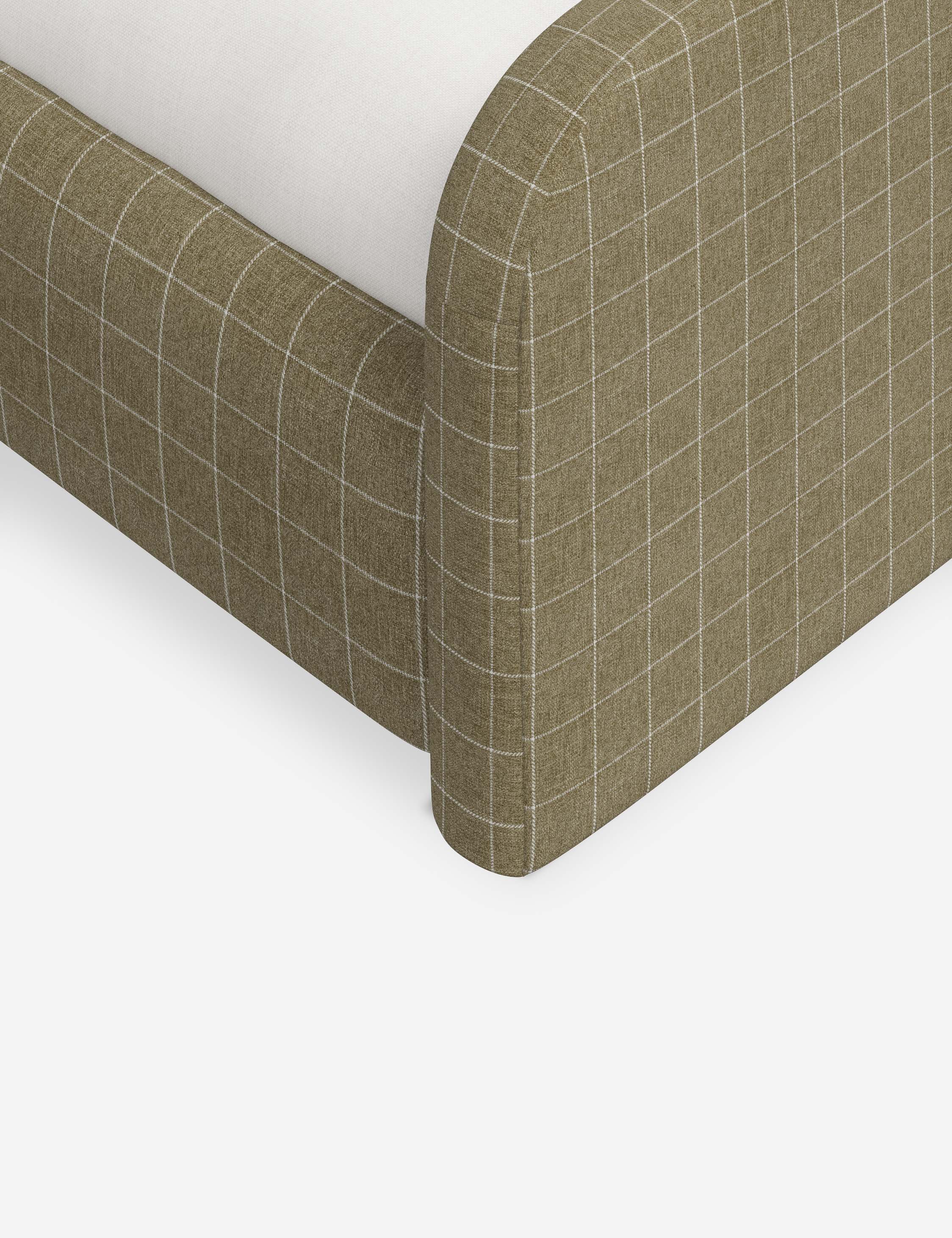 Bela Upholstered Bed | Low Rounded Headboard, Raised Footboard
