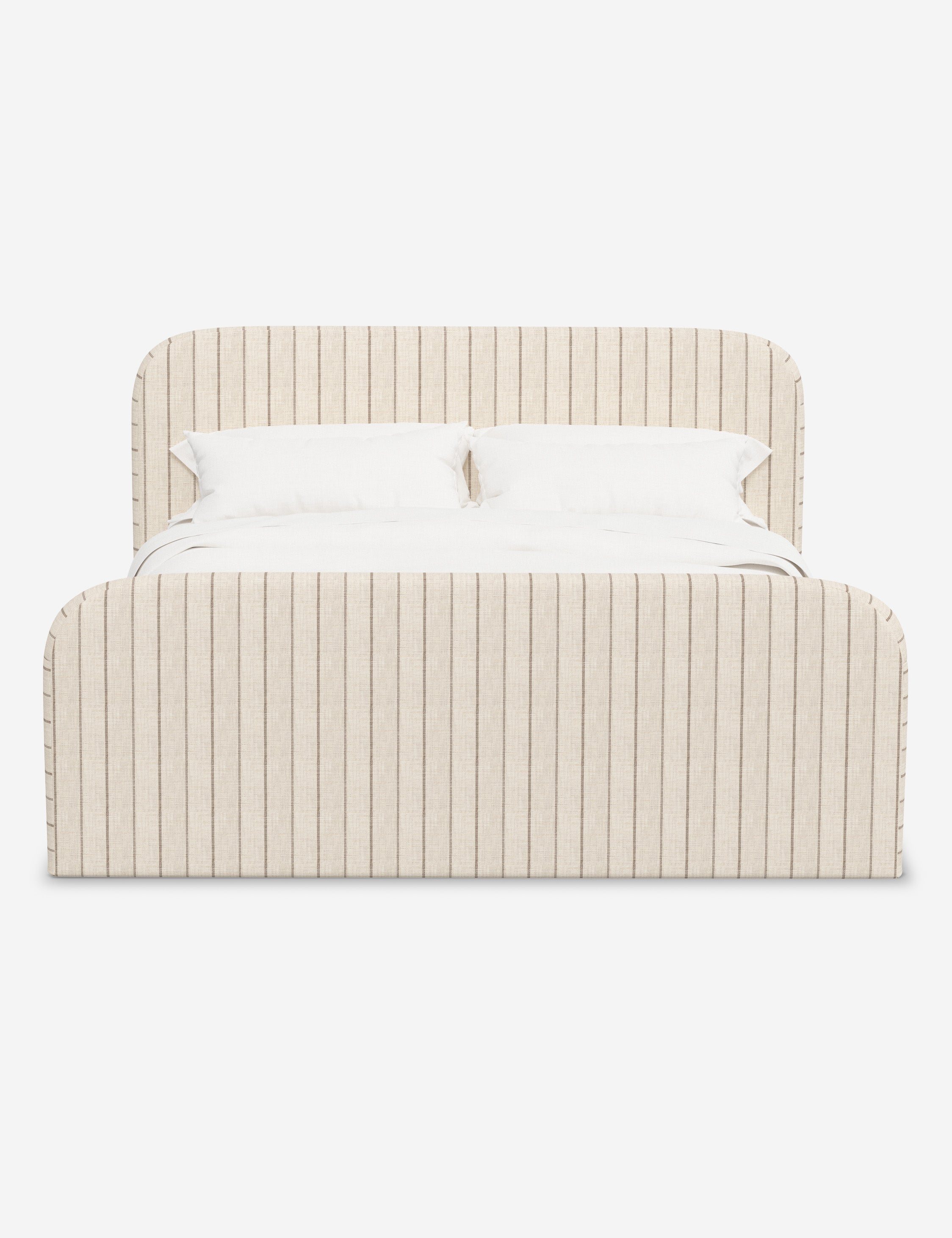 Bela Upholstered Bed | Low Rounded Headboard, Raised Footboard