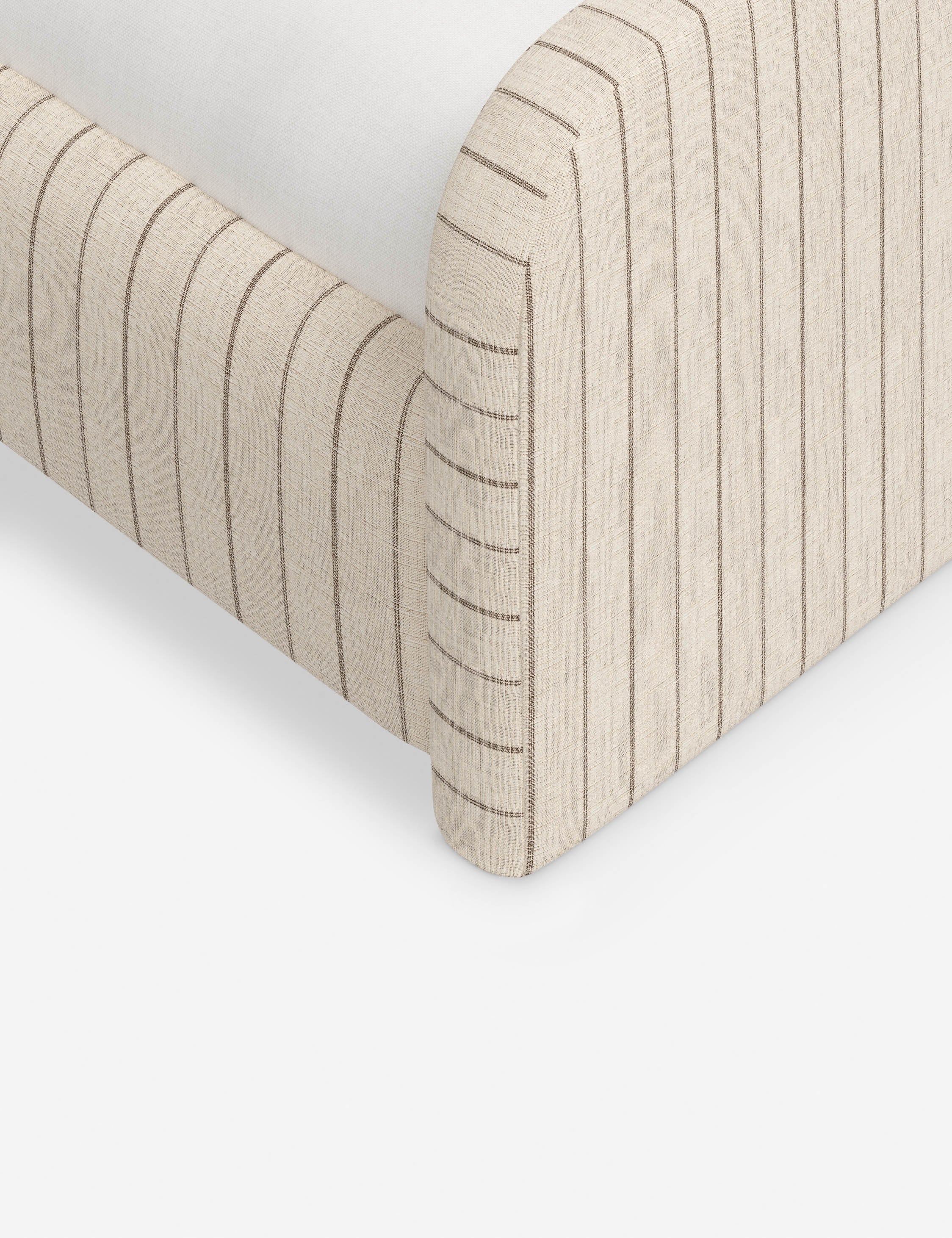 Bela Upholstered Bed | Low Rounded Headboard, Raised Footboard