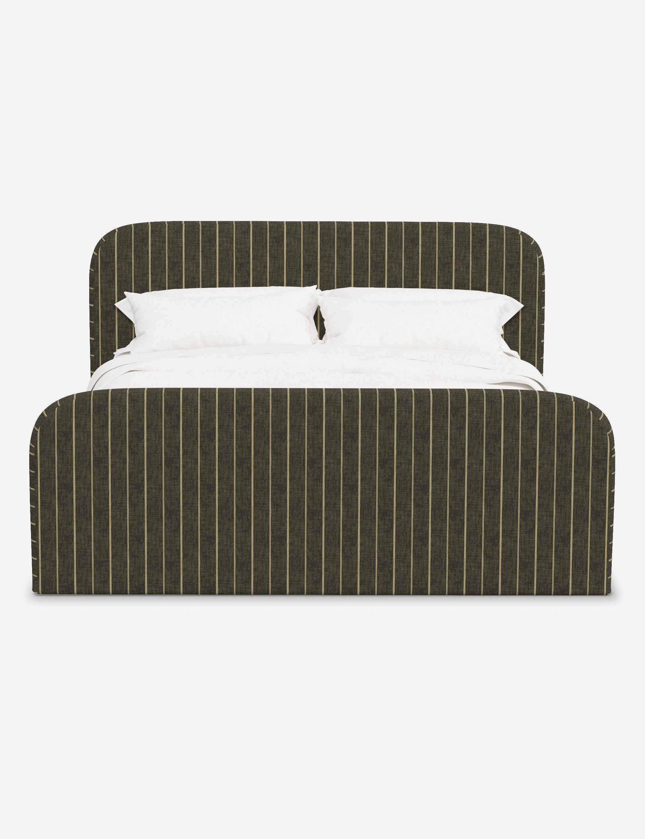 Bela Upholstered Bed | Low Rounded Headboard, Raised Footboard