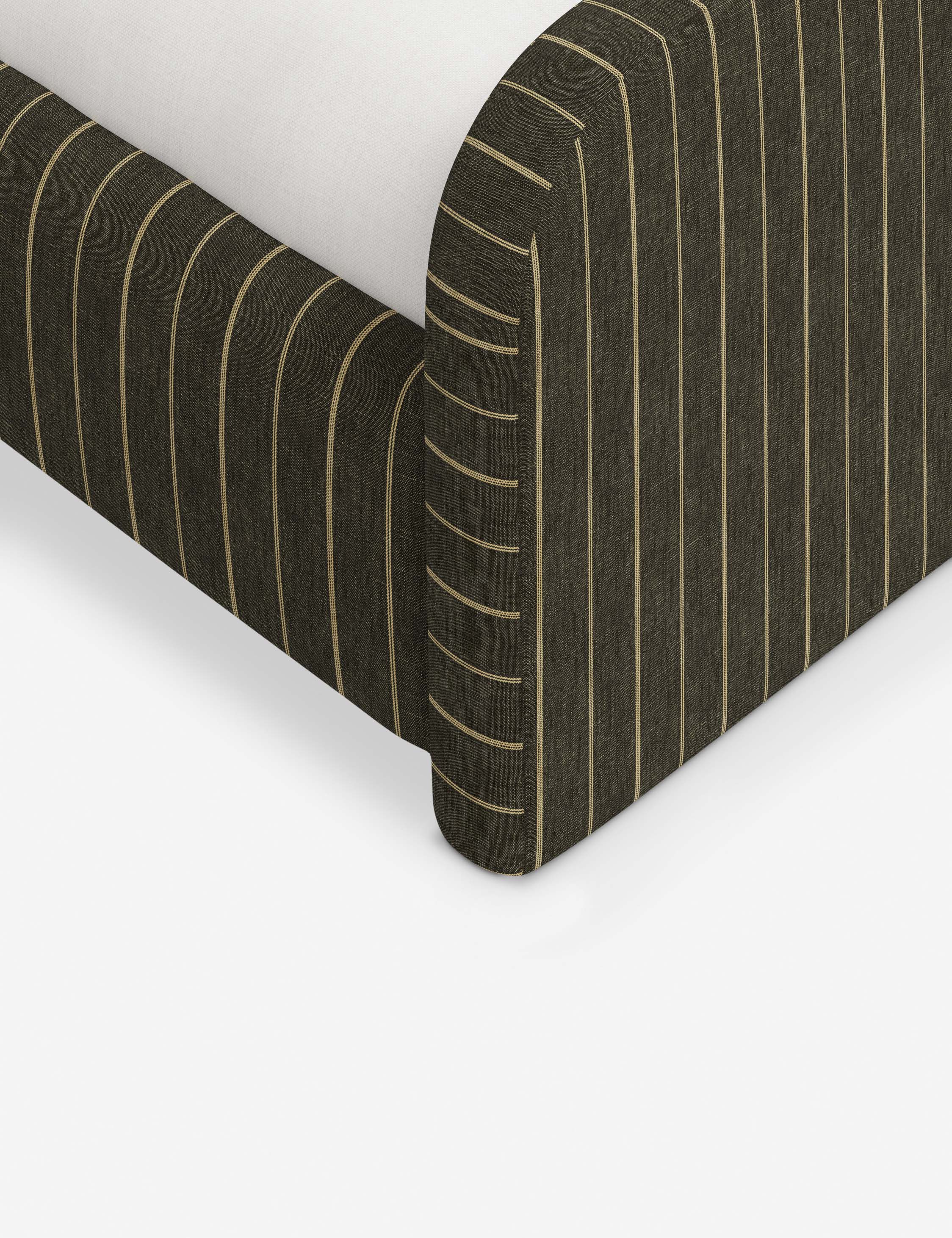 Bela Upholstered Bed | Low Rounded Headboard, Raised Footboard