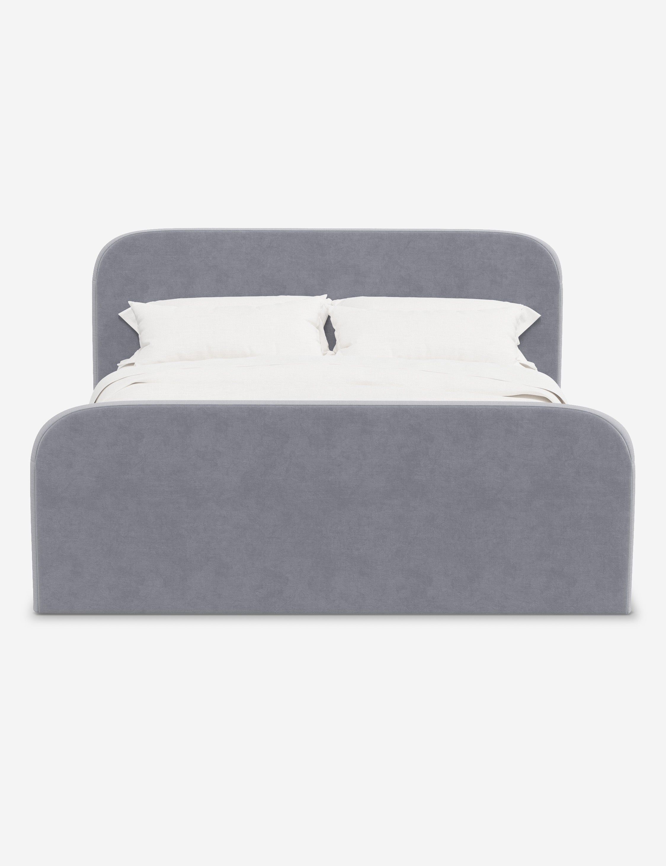 Bela Upholstered Bed | Low Rounded Headboard, Raised Footboard