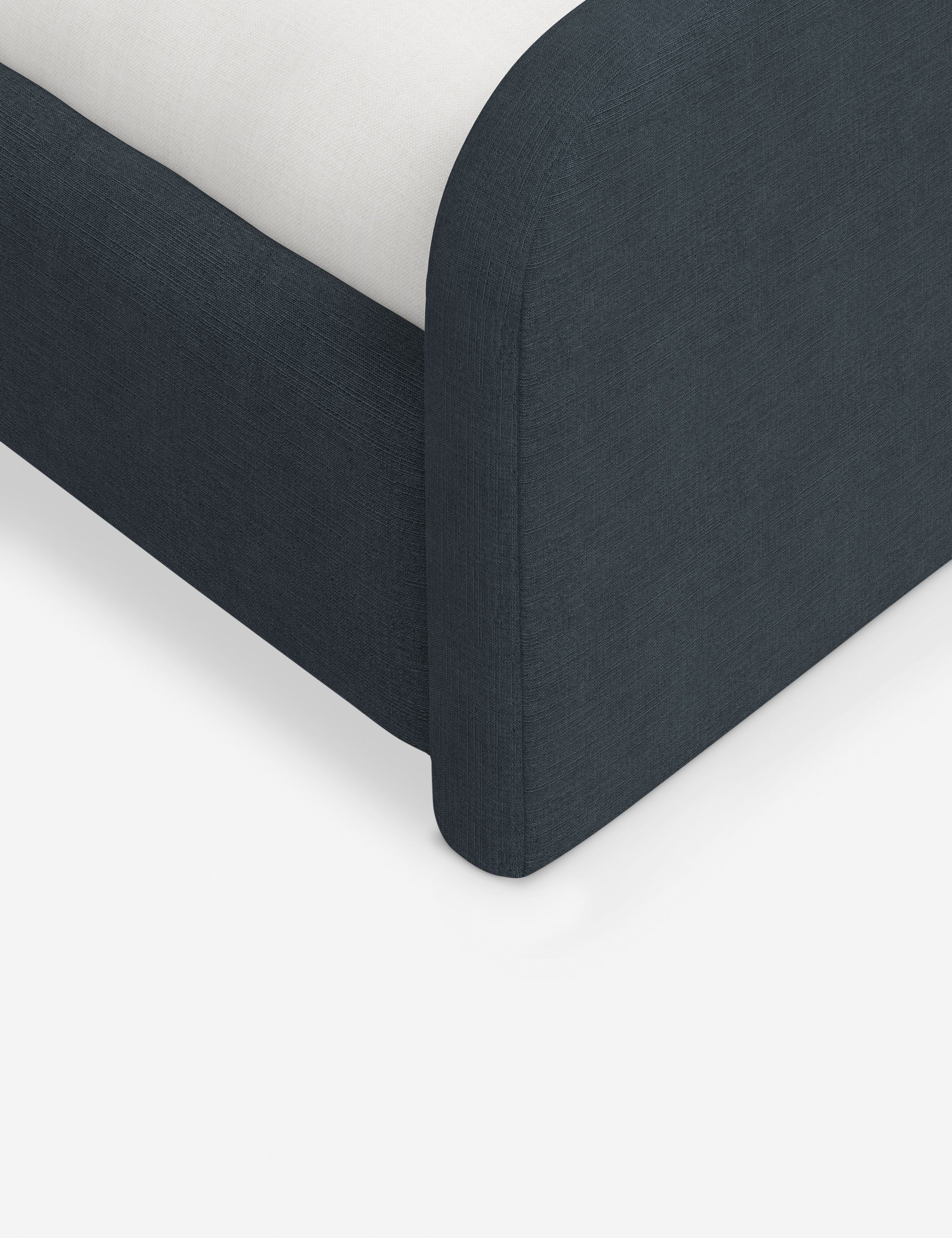 Bela Upholstered Bed | Low Rounded Headboard, Raised Footboard