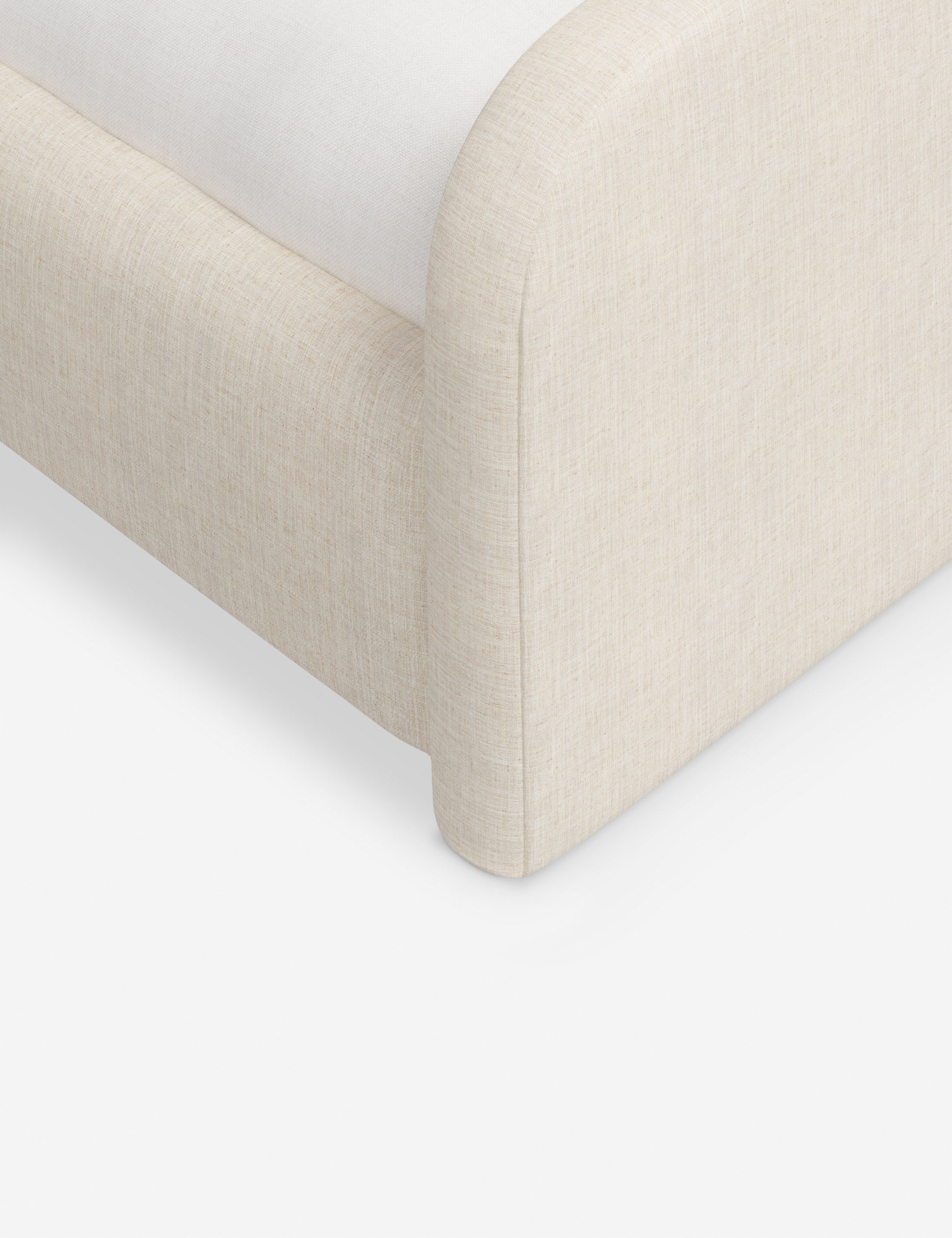 Bela Upholstered Bed | Low Rounded Headboard, Raised Footboard