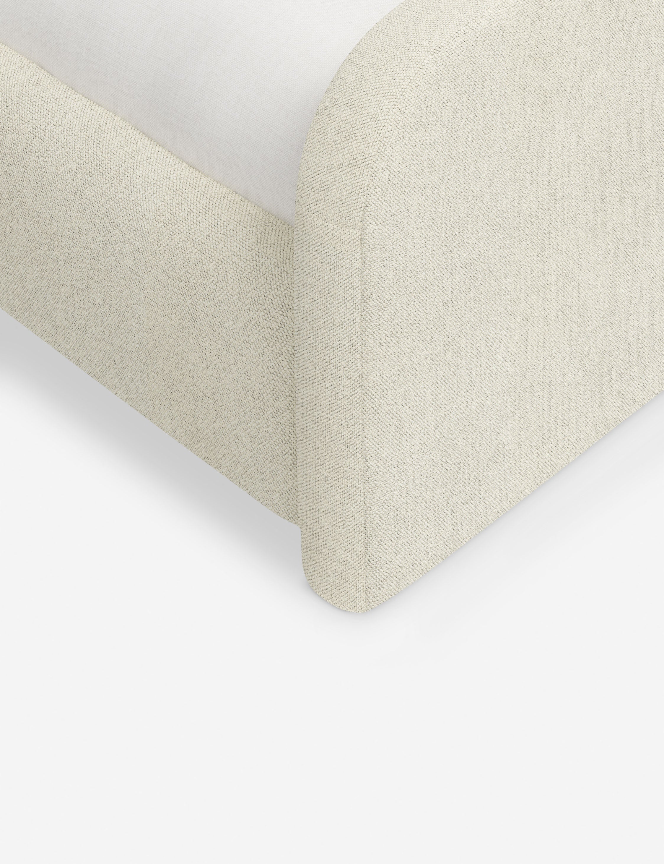 Bela Upholstered Bed | Low Rounded Headboard, Raised Footboard