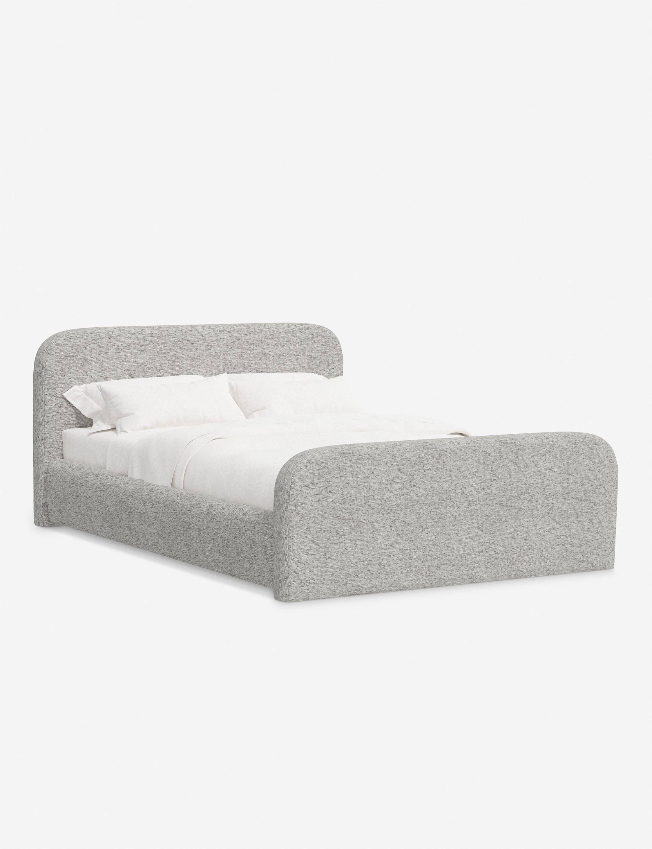 Bela Upholstered Bed | Low Rounded Headboard, Raised Footboard