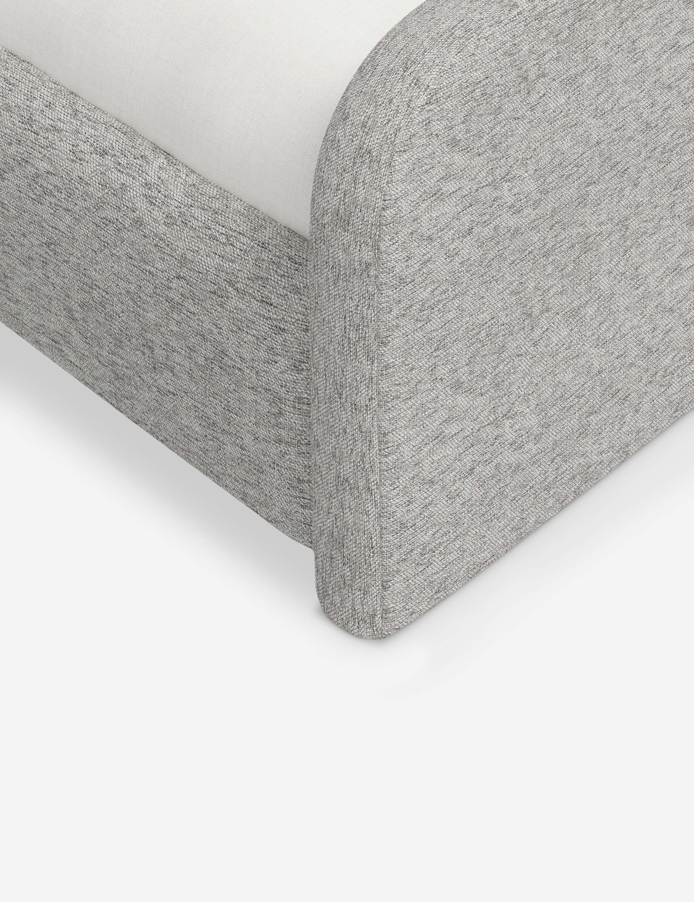 Bela Upholstered Bed | Low Rounded Headboard, Raised Footboard