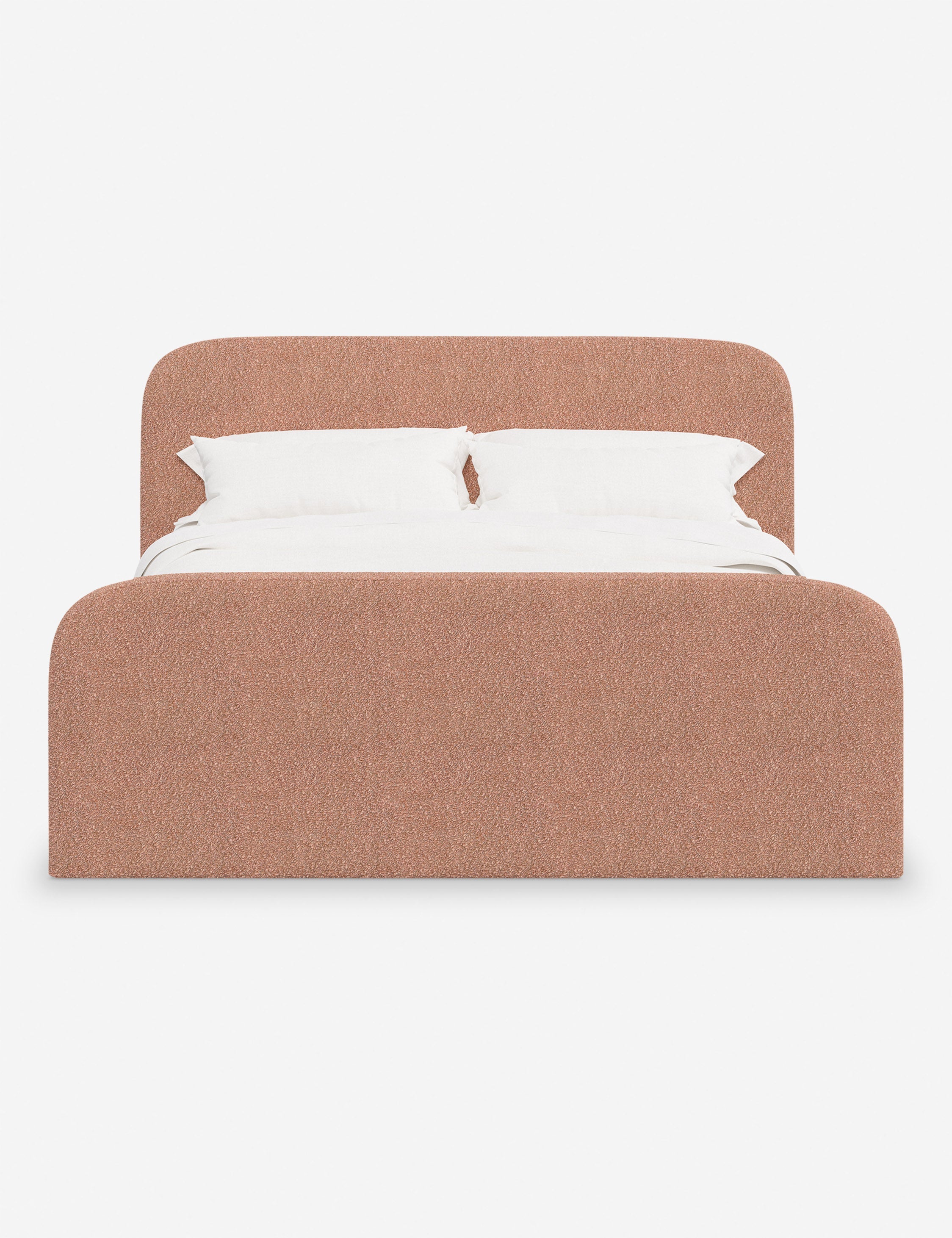 Bela Upholstered Bed | Low Rounded Headboard, Raised Footboard