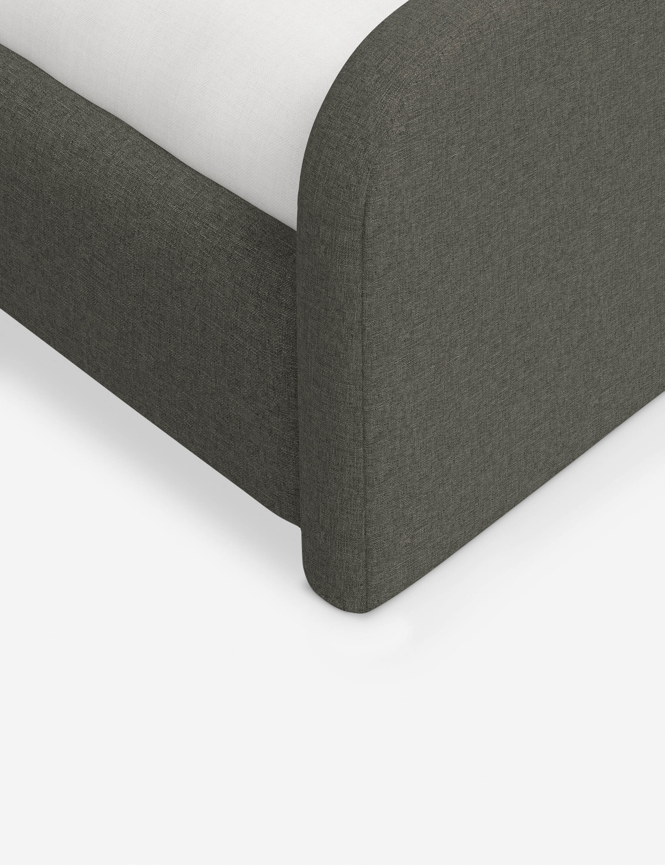 Bela Upholstered Bed | Low Rounded Headboard, Raised Footboard