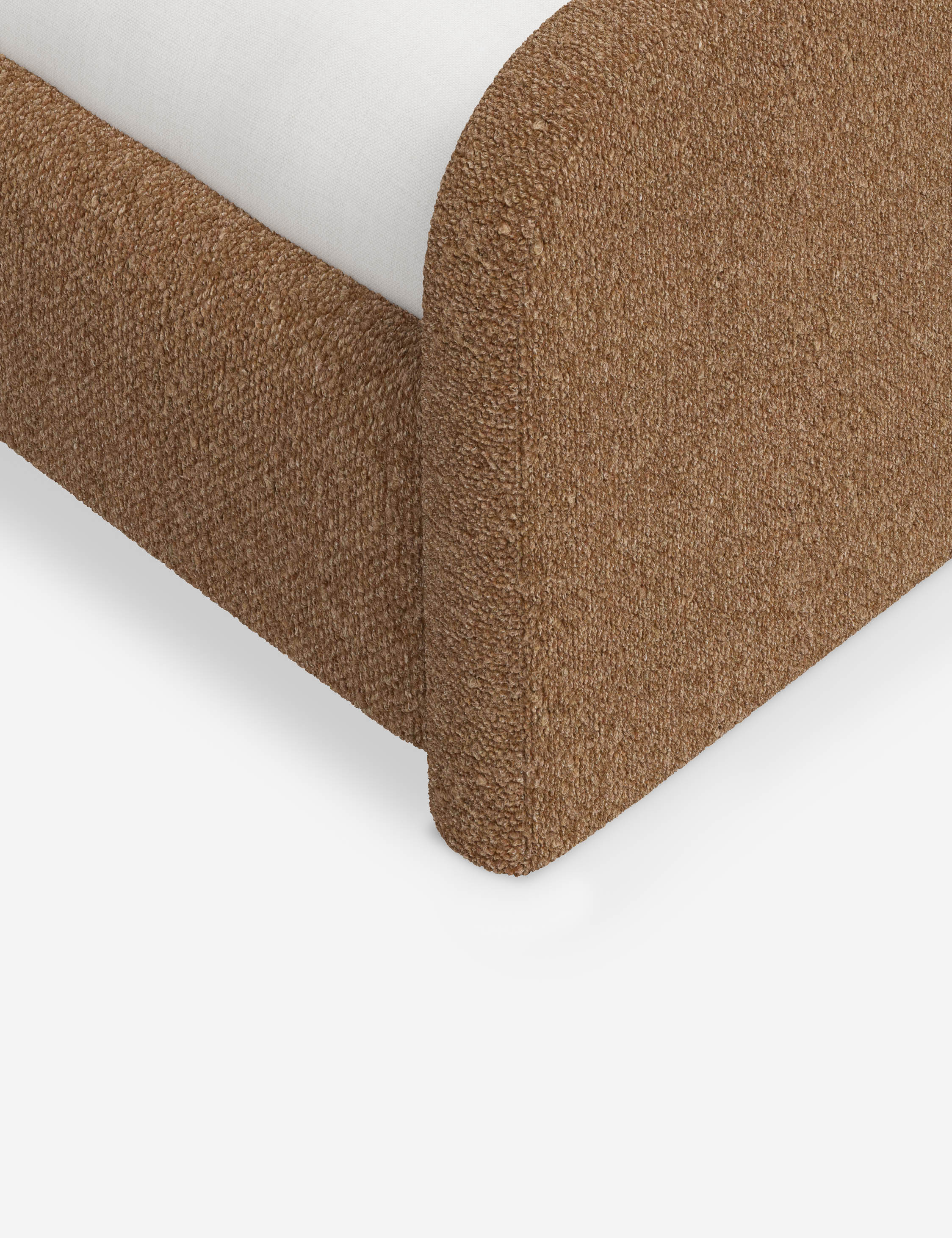 Bela Upholstered Bed | Low Rounded Headboard, Raised Footboard