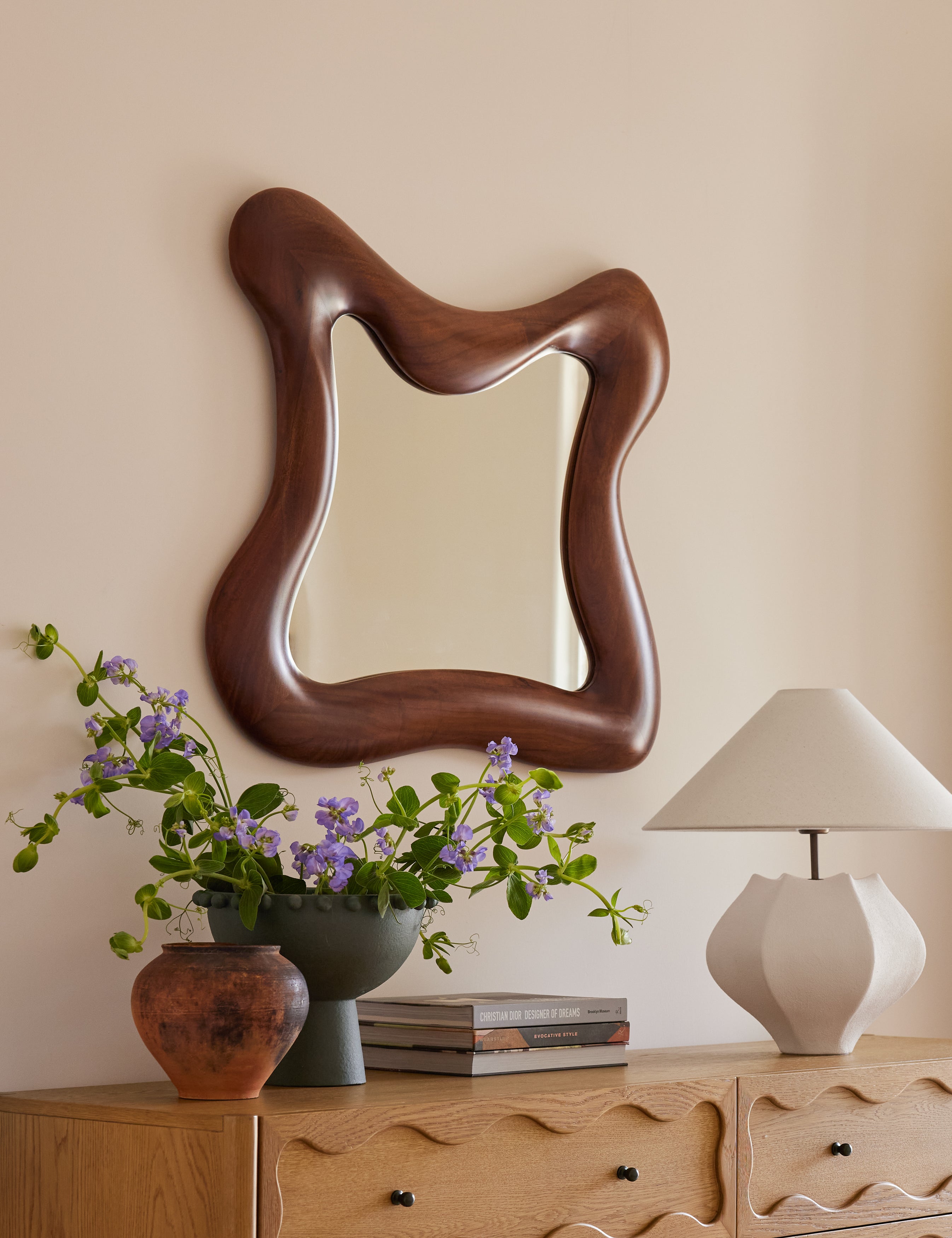 Caden Wall Mirror | Chunky Wood Frame, Organic Warmth