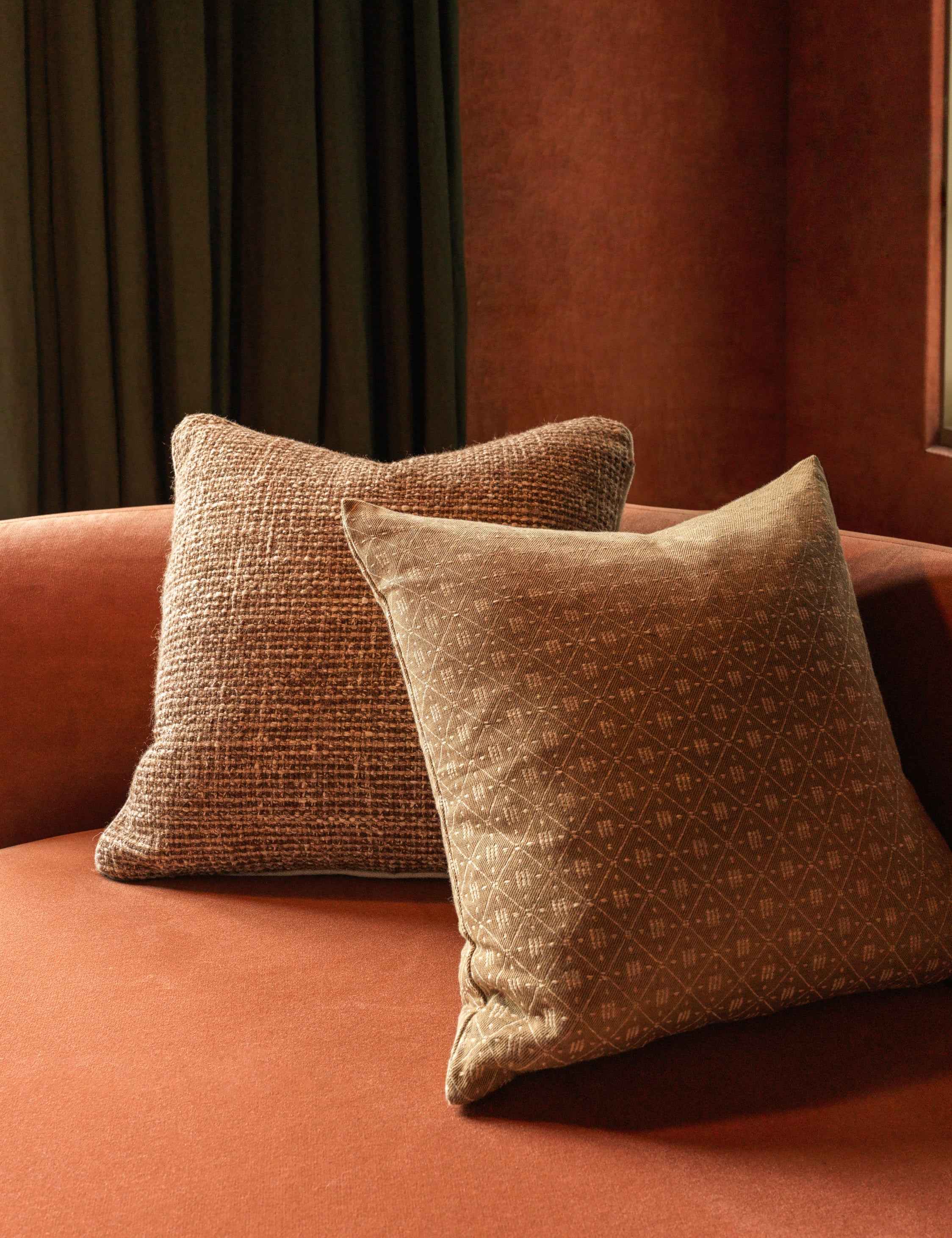 Mira Jacquard Pillow Cover | Subtle Lattice Pattern, Tailored Texture