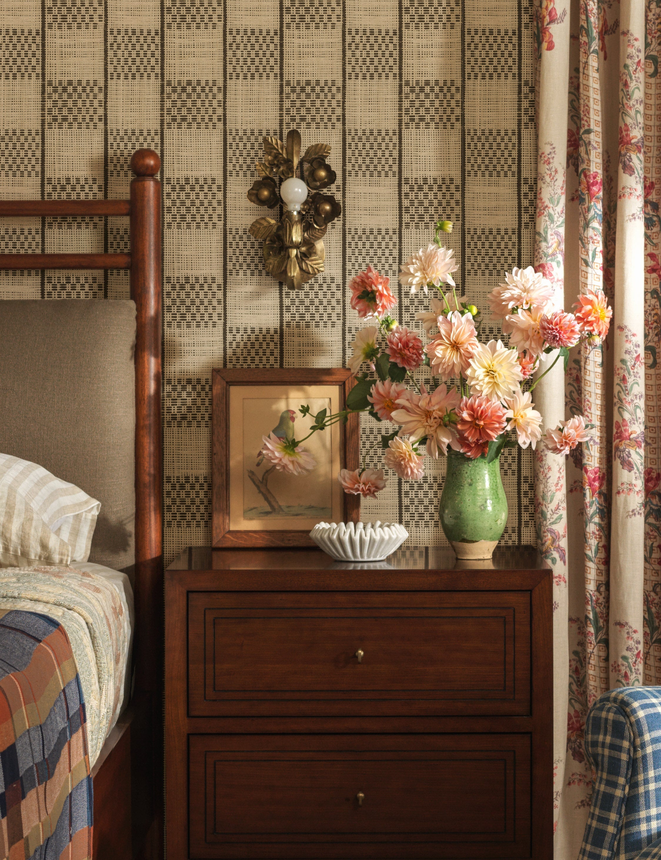 Garnet Wall Sconce | Vintage Floral Metalwork
