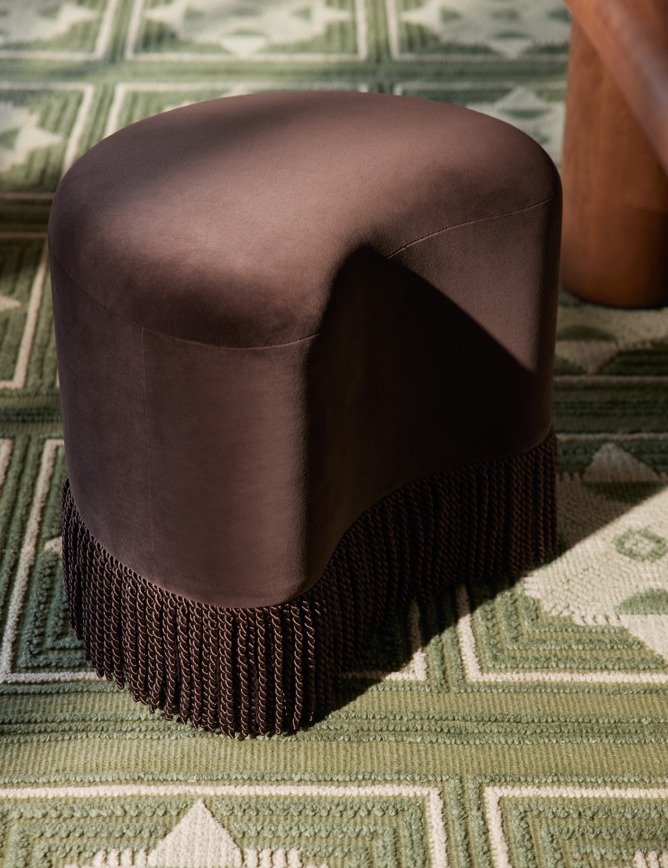 Bela Accent Stool | Plush Fringe Design for Chic Spaces