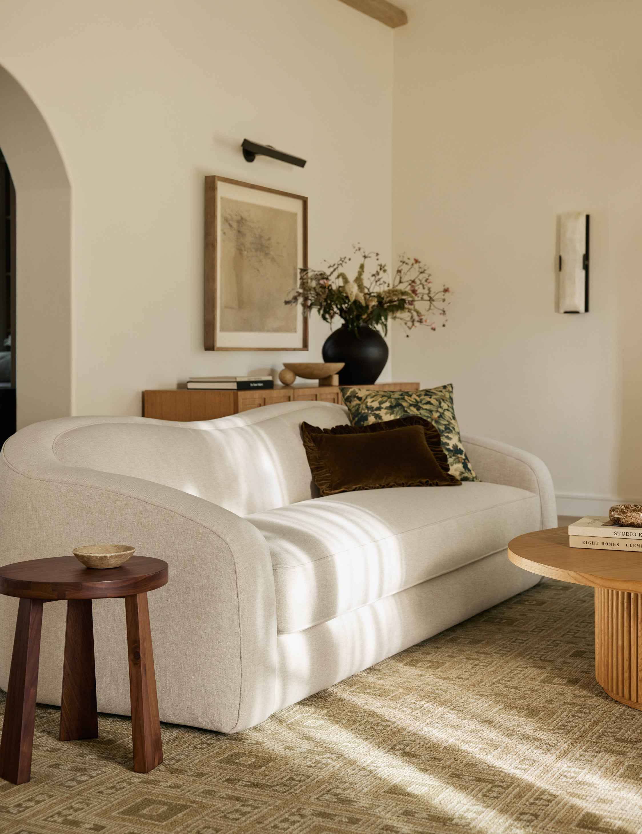 Mira Velvet Pillow | Ruffled Flange, Luxe Texture