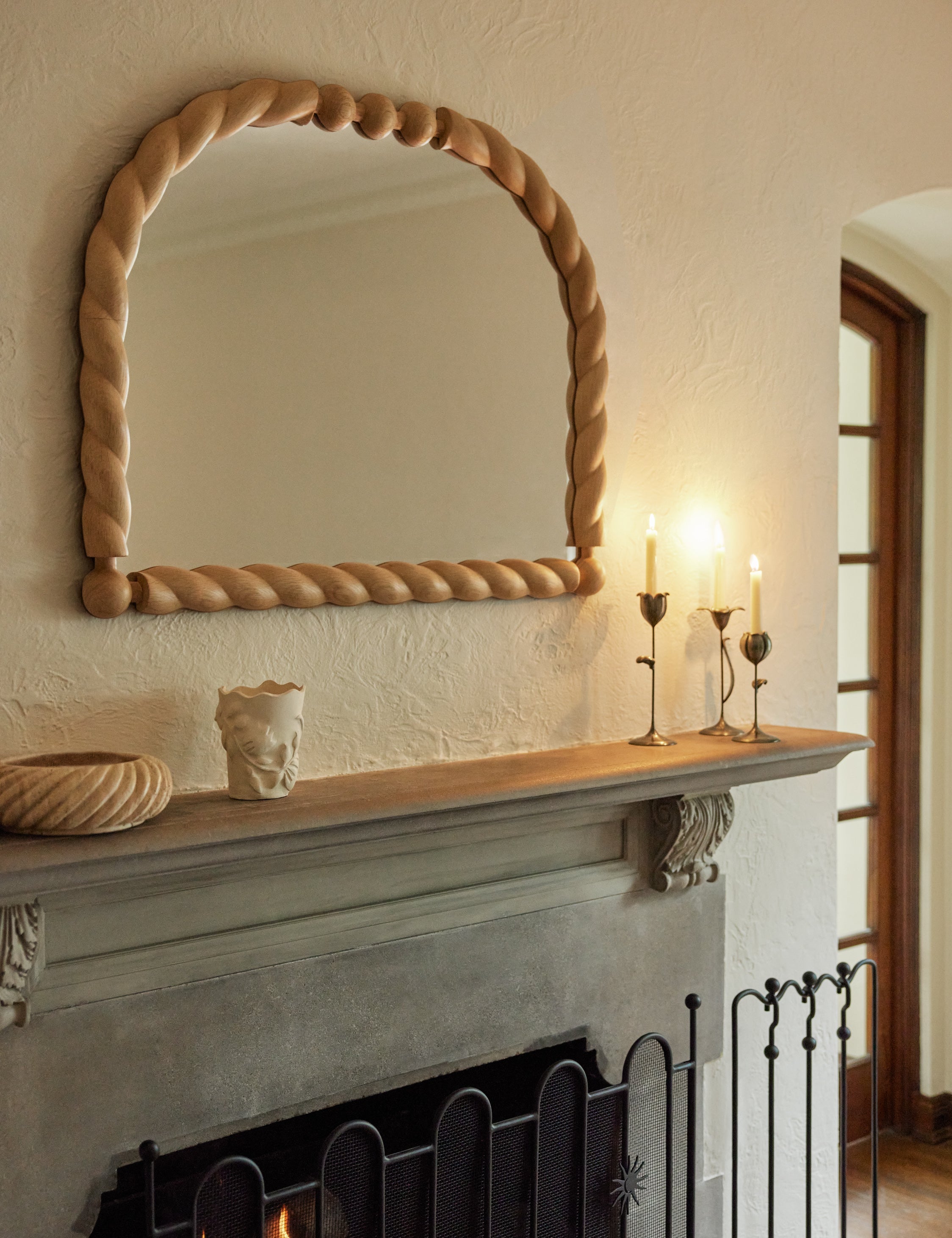 Olivia Candlestick Set | Handcrafted Bronze Floral Design